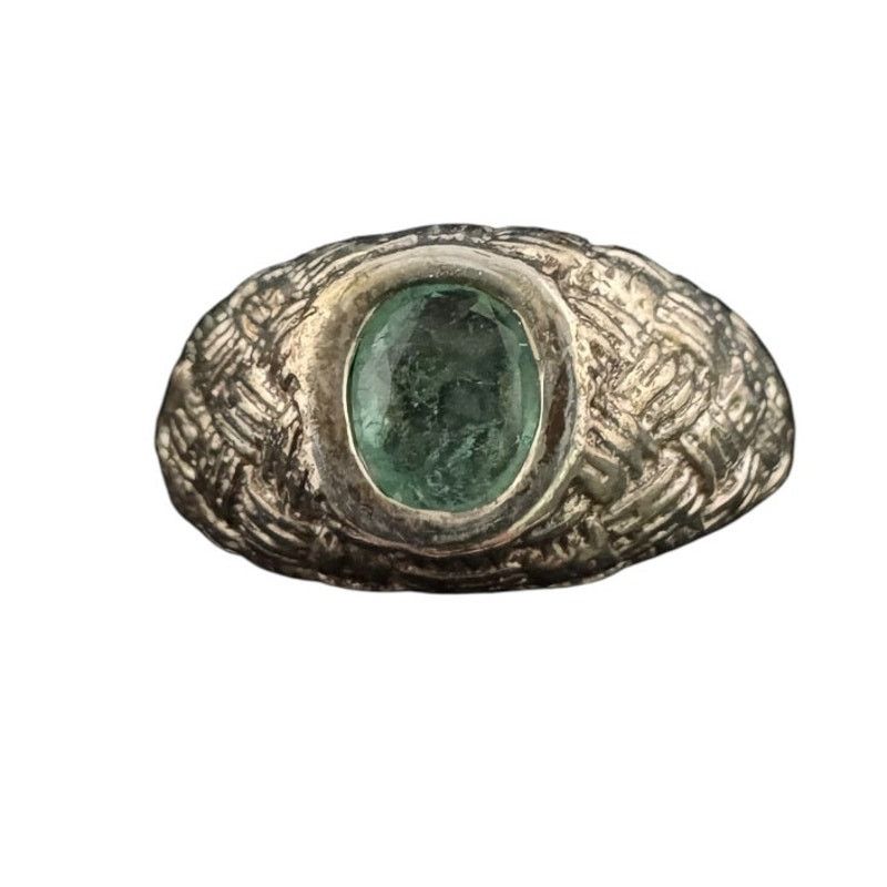 Other Men's Sterling Silver Aquamarine 11 Mid Century Woven Design Size ONE SIZE - 2 Thumbnail
