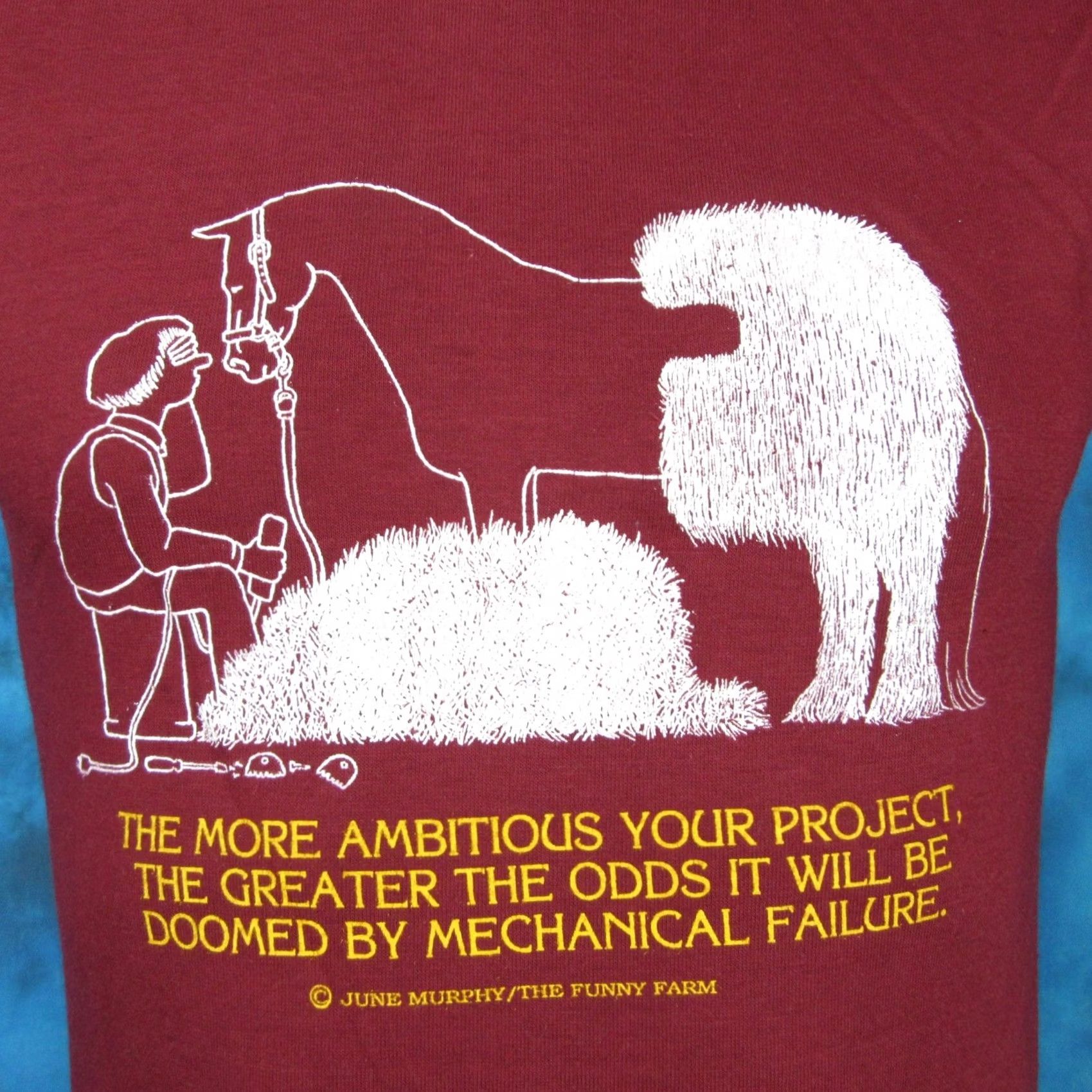 Vintage VINTAGE HORSE HAIRCUT JOKE CARTOON T-Shirt SMALL/MEDIUM Mens XS? Size US S / EU 44-46 / 1 - 3 Thumbnail