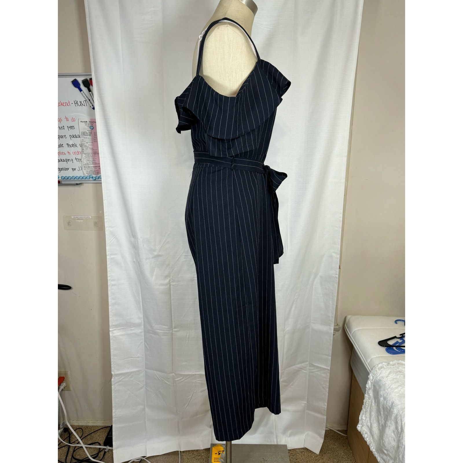 Unknown London Essue Elegant Off Shoulder Strap Marine Blue Jumpsuit Womens Size 34" / US 12 / IT 48 - 5 Thumbnail
