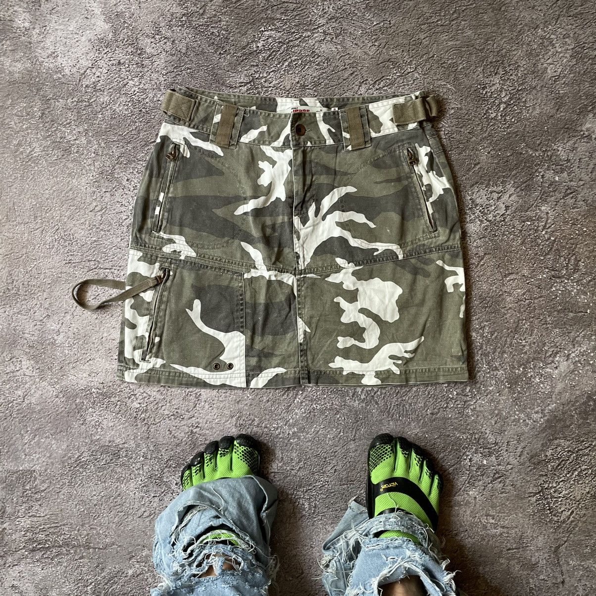 Vintage 90s Cargo Camo Mini Skirt Multipocket Buymypiece 90s