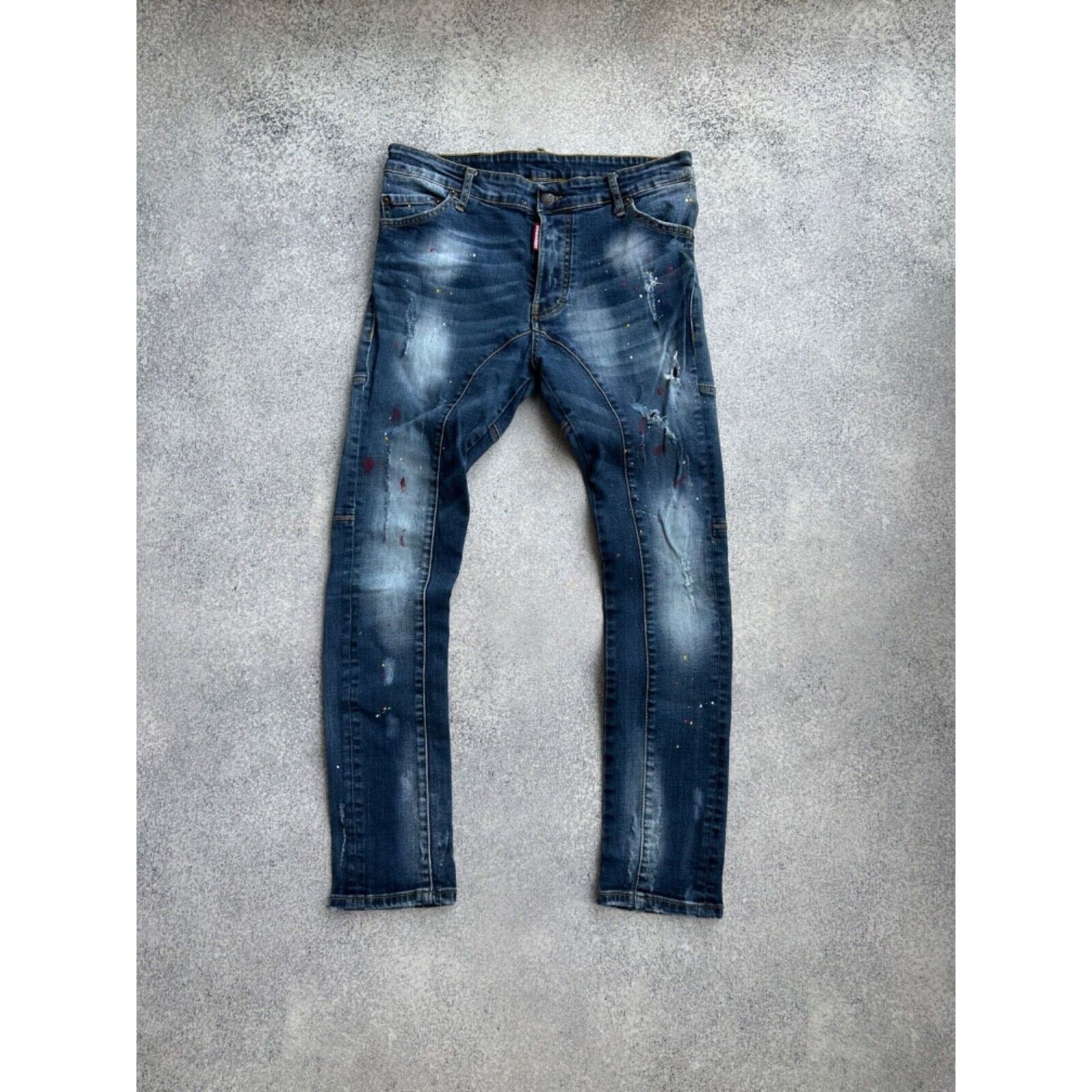 Dsquared2 Dsquared2 Distressed Painted Style Slim Jeans Size US 30 / EU 46 - 1 Thumbnail