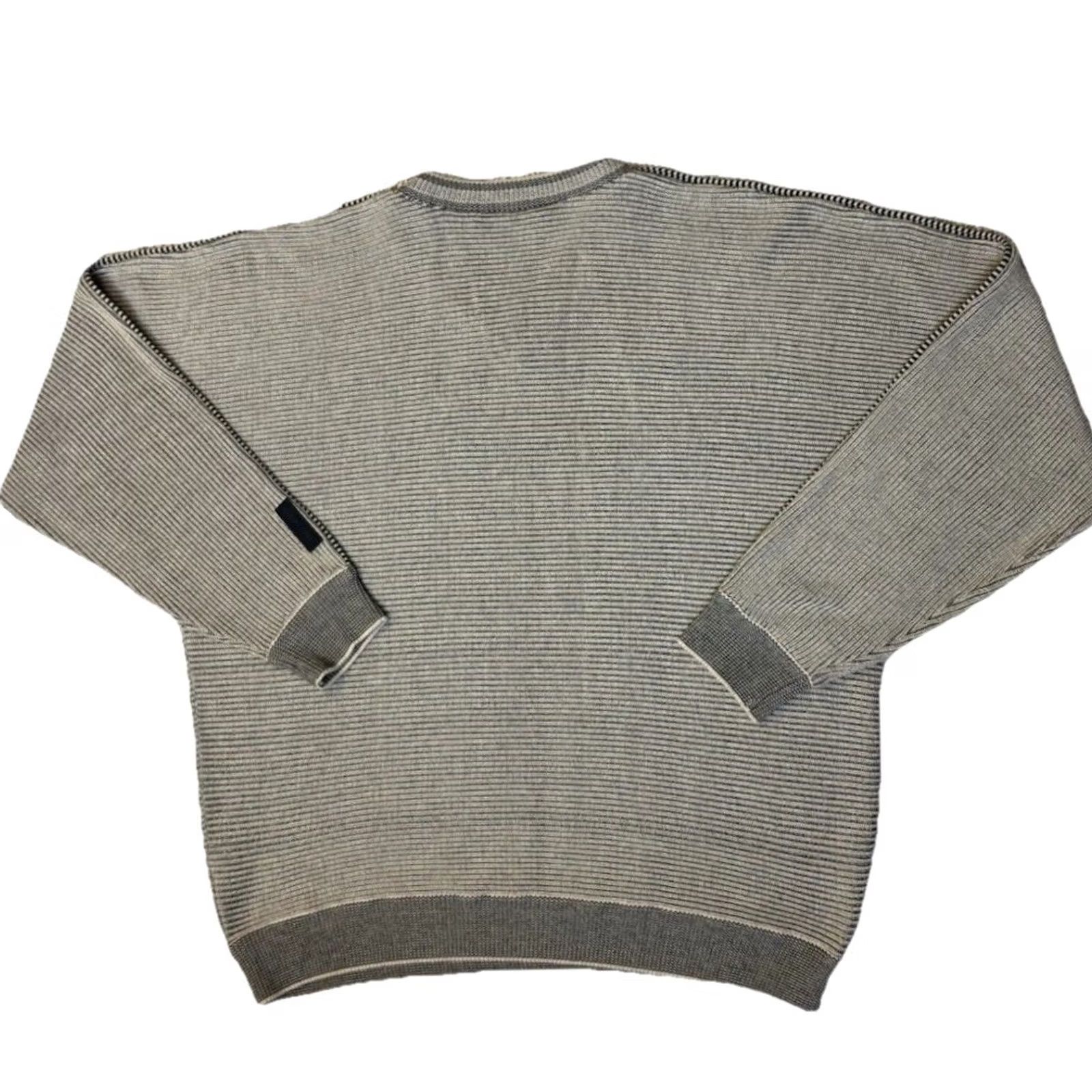 Carlo Colucci VINTAGE Carlo Colucci Sweater V-Neck Striped Mens Large Germany Made Pullover 90s Classic Designer Beige Cotton Blend Knitted Knit Regular Mens Size US L / EU 52-54 / 3 - 4 Thumbnail