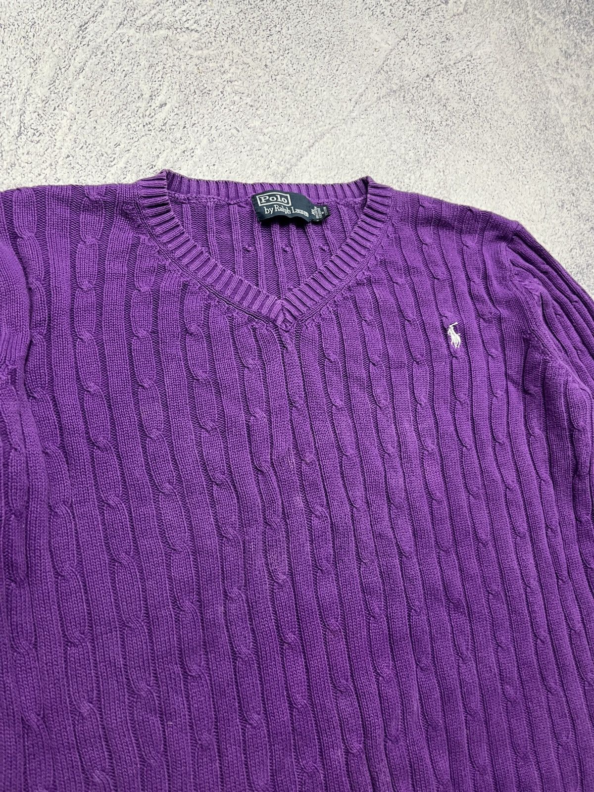 Polo Ralph Lauren Polo Ralph Lauren Cable Knit Jumper Sweater Women’s Purple Size XL / US 12-14 / IT 48-50 - 4 Thumbnail
