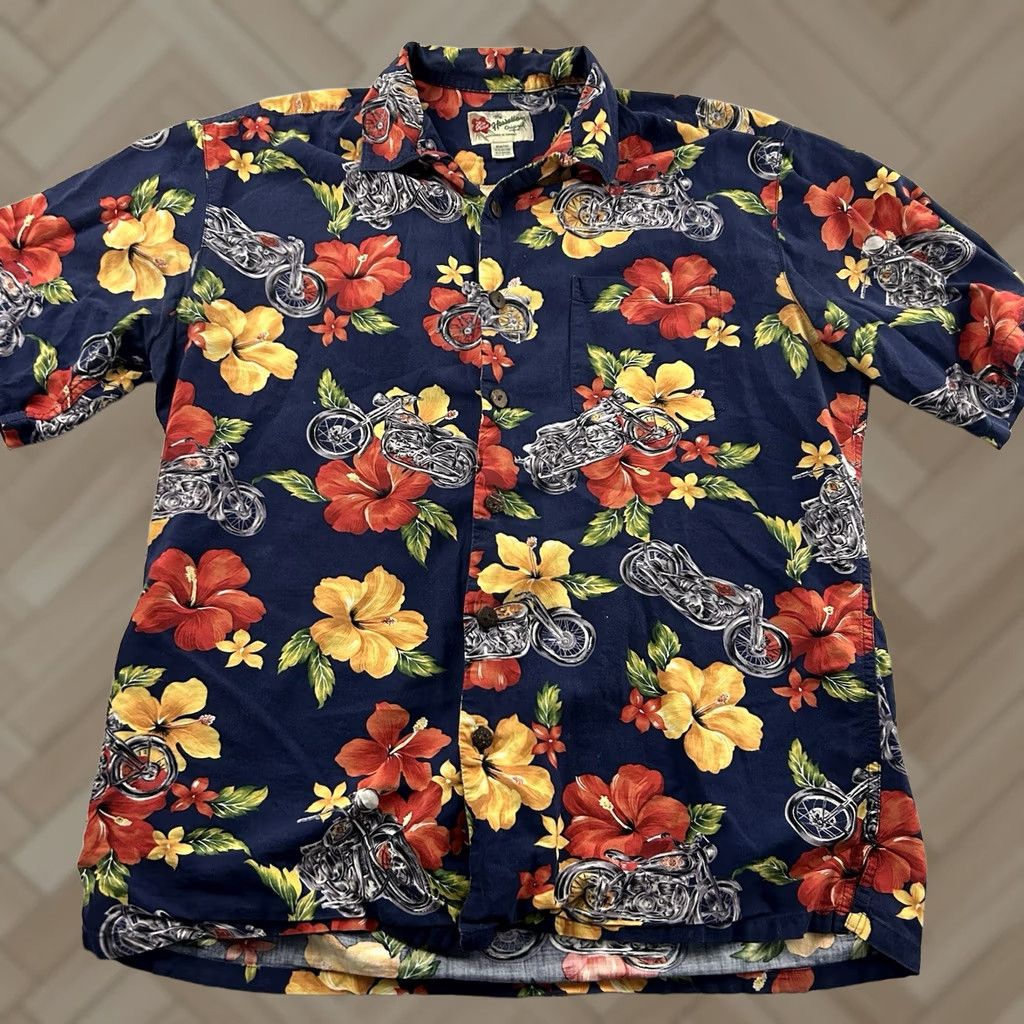 Hilo Hattie Hilo Hattie Short Sleeve Hawaiian Button-Up Shirt Men's L Blue Size US L / EU 52-54 / 3 - 1 Thumbnail