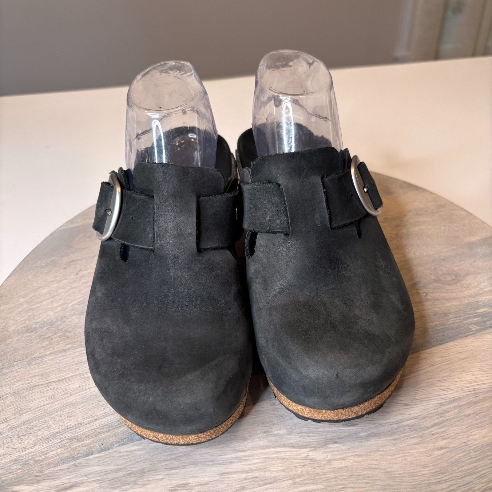 Birkenstock PapilliovMary Black Suede Leather Wedge Clogs 39 US Size 8 Size US 8 / IT 38 - 4 Thumbnail