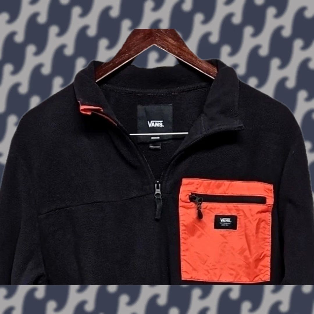 Vans VANS Jacket Men Fleece Black Orange Trim Zip Pockets Streetwear Mid-Length Size US M / EU 48-50 / 2 - 1 Thumbnail