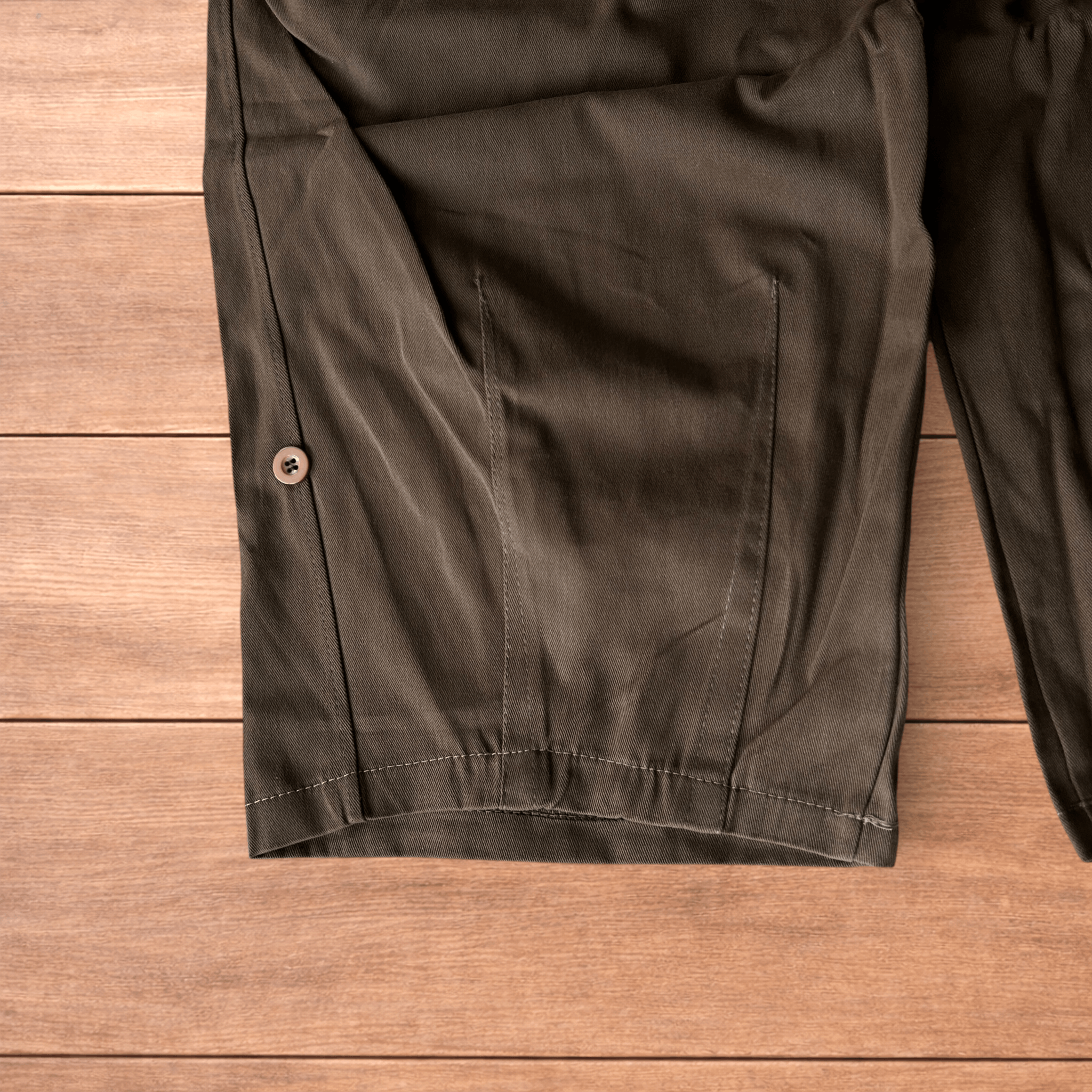 Japanese Brand Super baggy wide leg cargo trousers in brown. Size US 30 / EU 46 - 4 Thumbnail