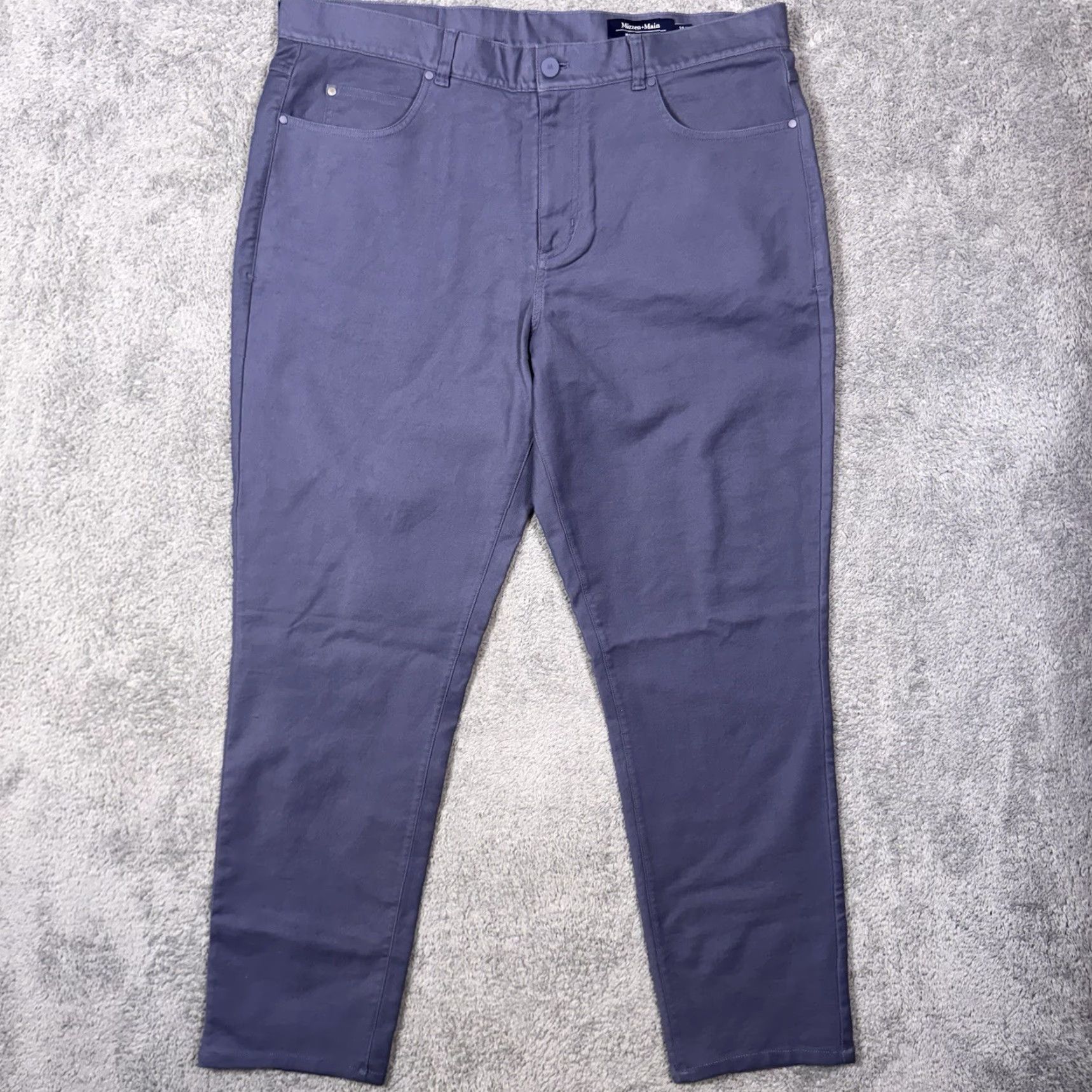 Mizzen+Main Mizzen + Main Pants Mens 38x31 Mayfield 5 Pocket Dark Slate Brushed Twill Slim Quick Ship Mens Size US 38 / EU 54 - 2 Thumbnail