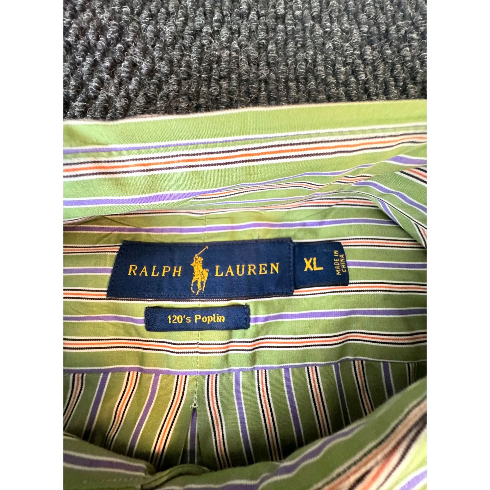 Ralph Lauren Ralph Lauren 120's Poplin Long Sleeve Button Down Men's XL Striped Shirt Cotton Size US XL / EU 56 / 4 - 2 Thumbnail