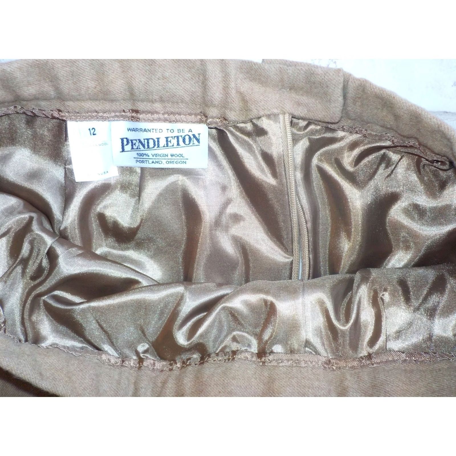 Pendleton VTG PENDLETON 3 Piece Pant & Skirt Suit Tan 100% Virgin Wool Size 12 Womens Blazer Coat Pants Skirt Set Size 34" / US 12 / IT 48 - 7 Thumbnail
