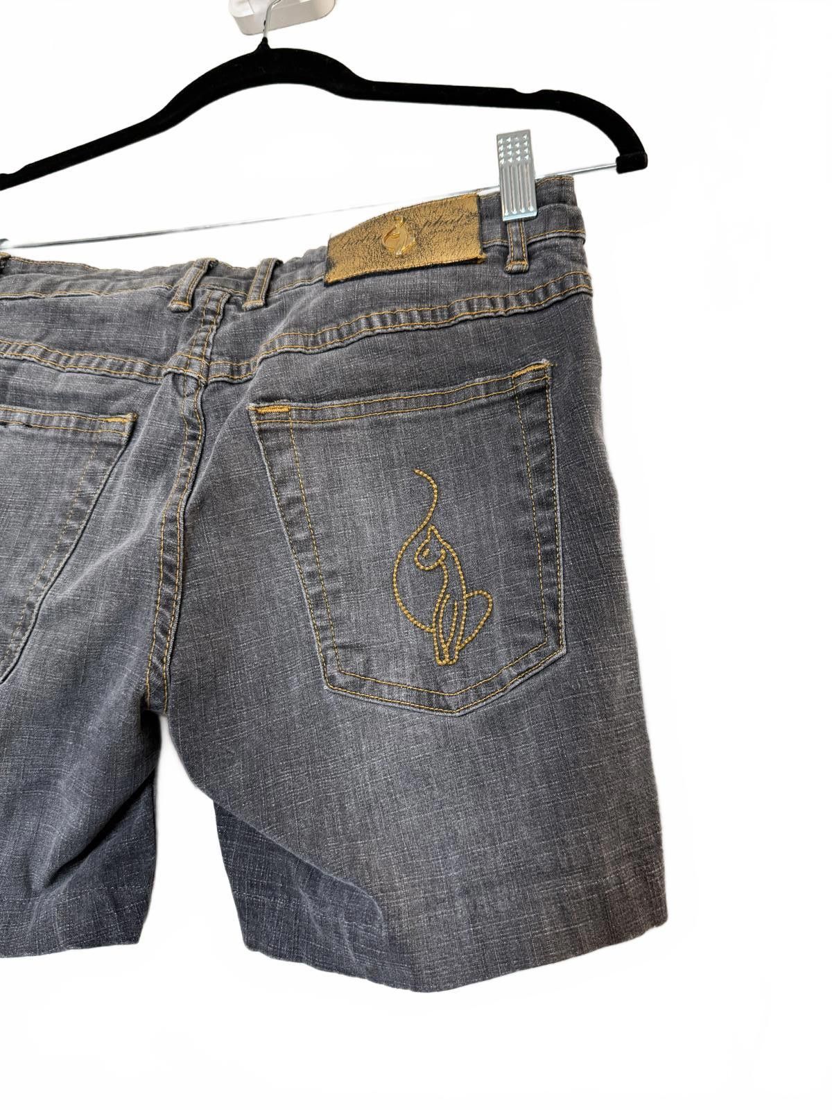 Designer Vintage Y2K Baby Phat Gray Denim Shorts Size 30" / US 8 / IT 44 - 1 Thumbnail