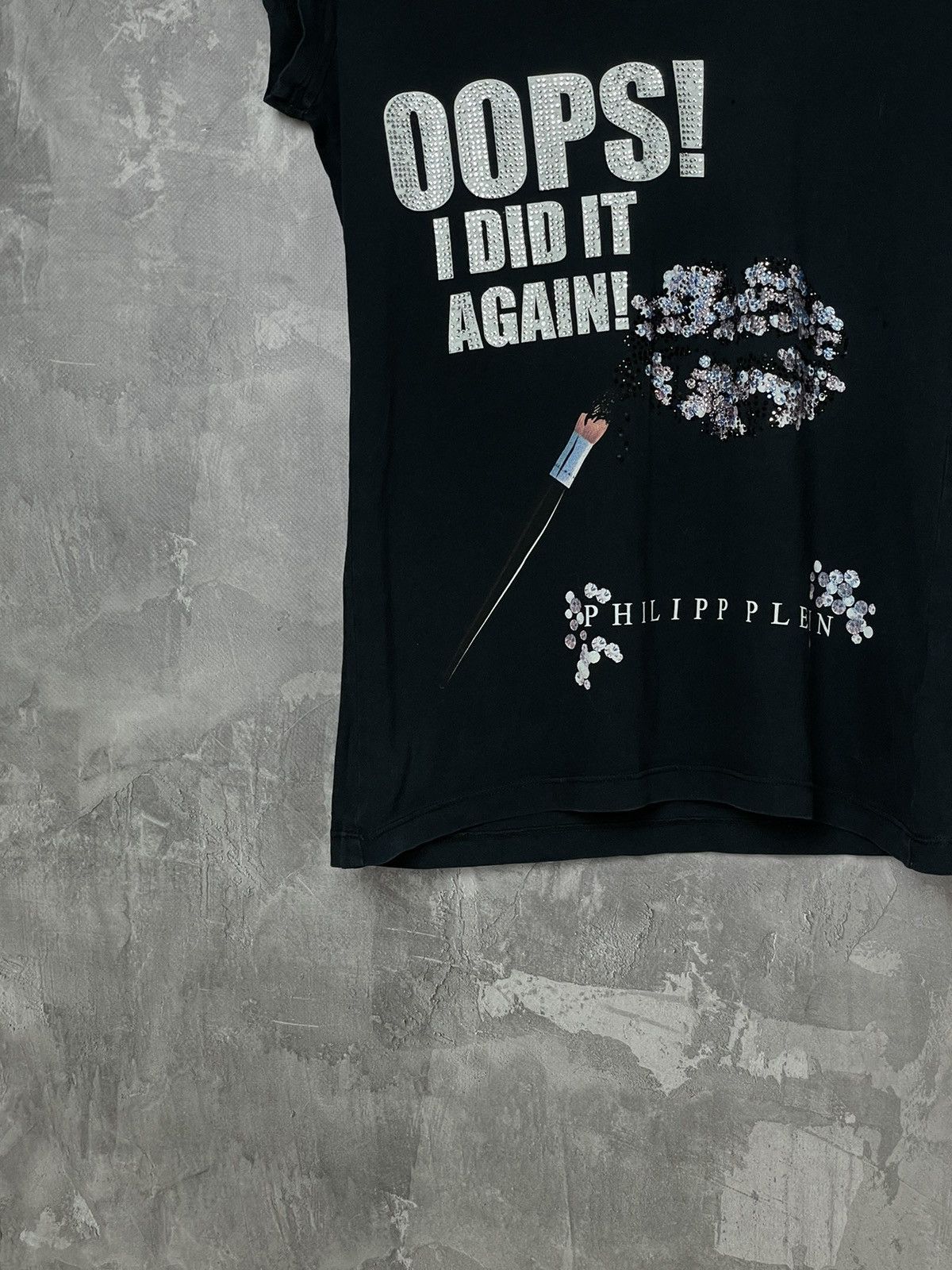 Philipp Plein Vintage Black Philipp Plein Tee Tank Top Crystals “oops” Size S / US 4 / IT 40 - 5 Thumbnail