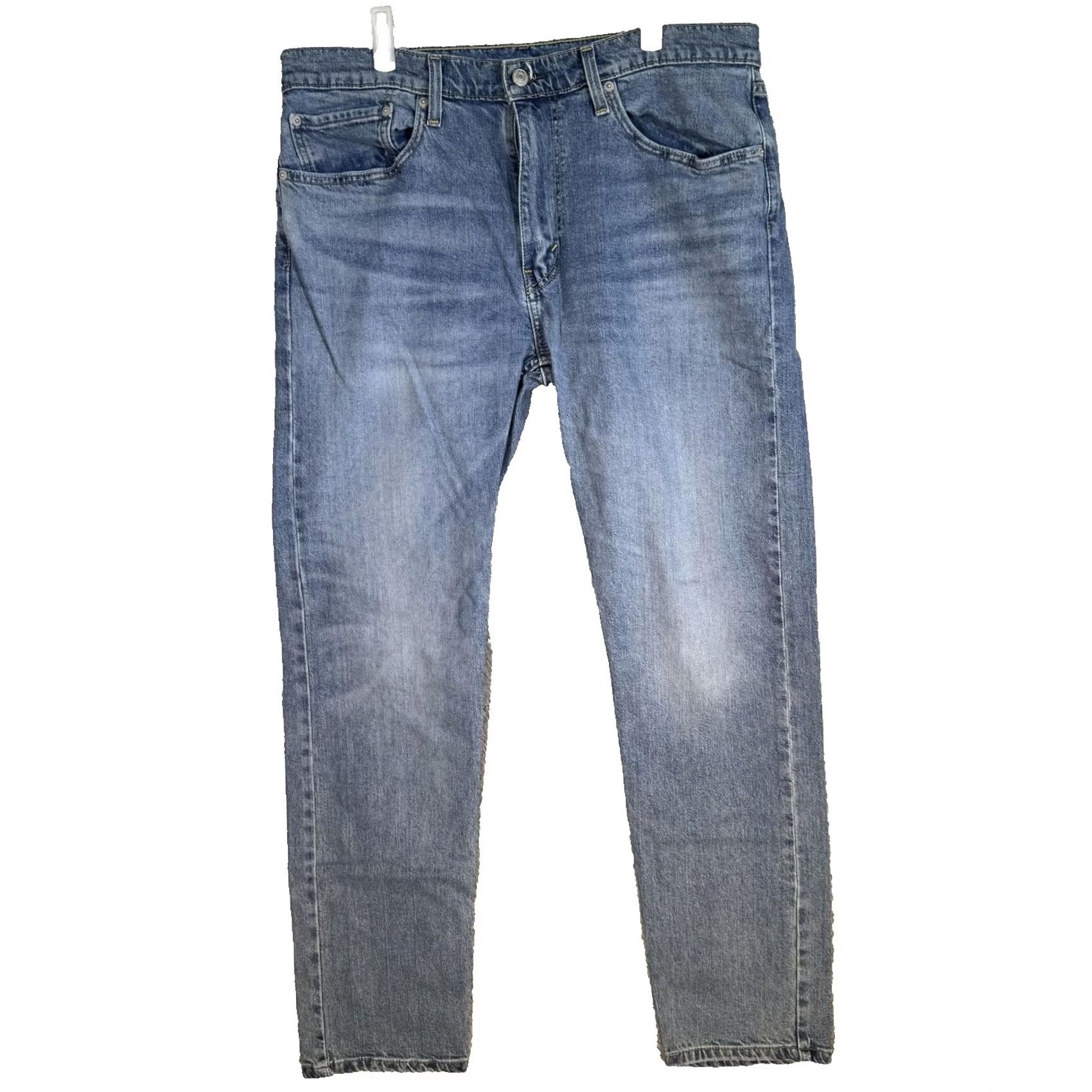 Levi's Levi's Jeans Mens 36x34 Blue Whiskered Taper Stretch Denim Pants 502 Regular Modern Size US 36 / EU 52 - 2 Thumbnail