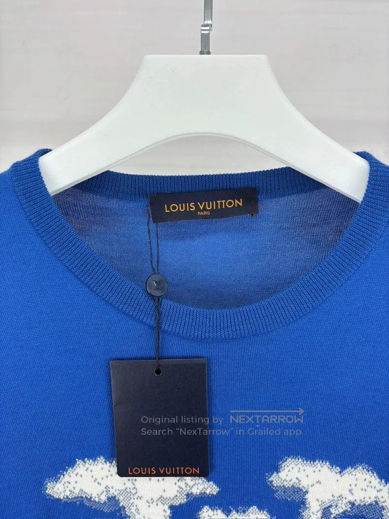 Louis Vuitton Louis Vuitton Blue Sky White Cloud Knit Short Sleeve. Size US XXL / EU 58 / 5 - 4 Thumbnail