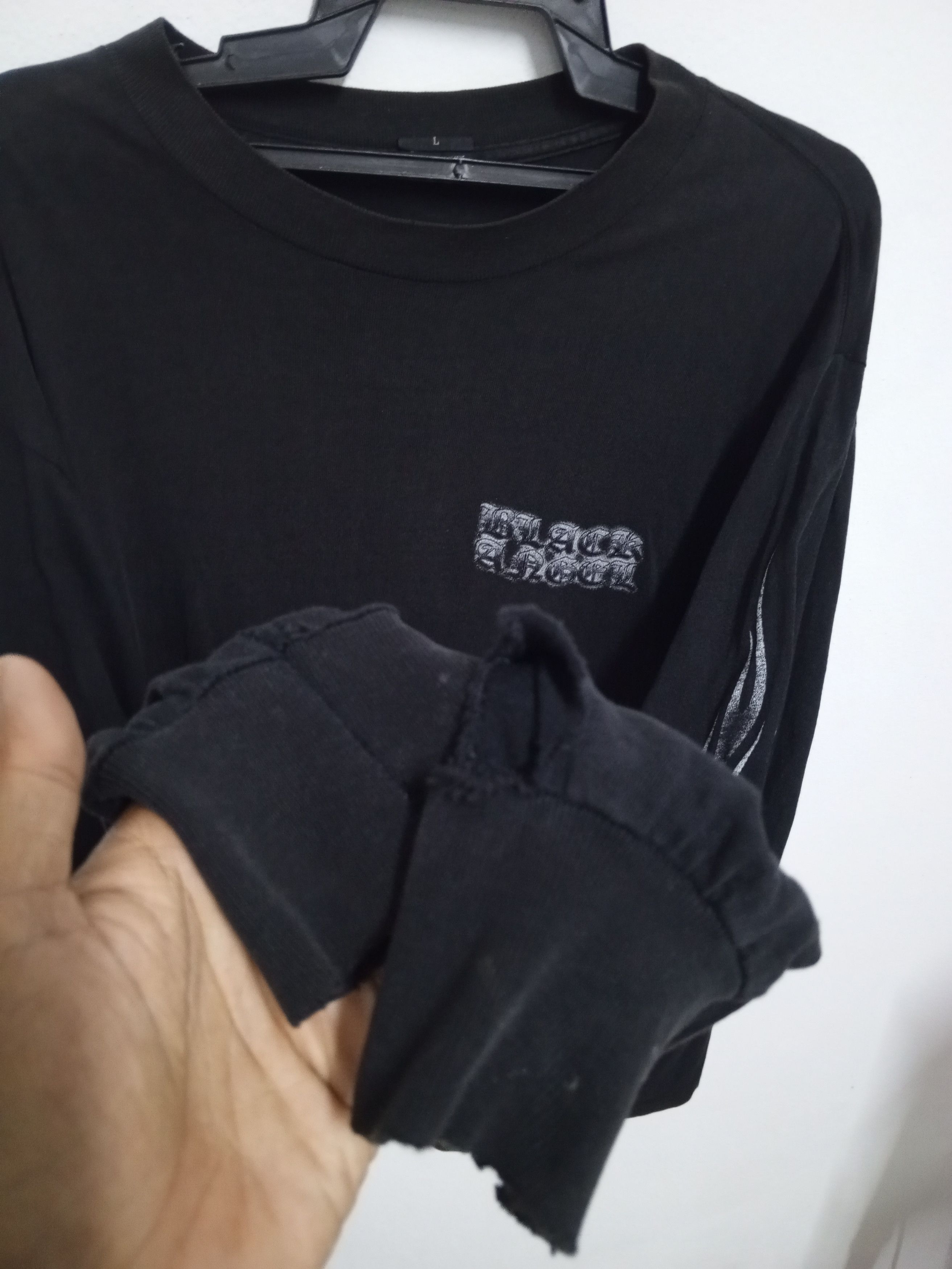 Band Tees { 90s vtg black angel USA } long sleeve tshirt Size US L / EU 52-54 / 3 - 7 Thumbnail