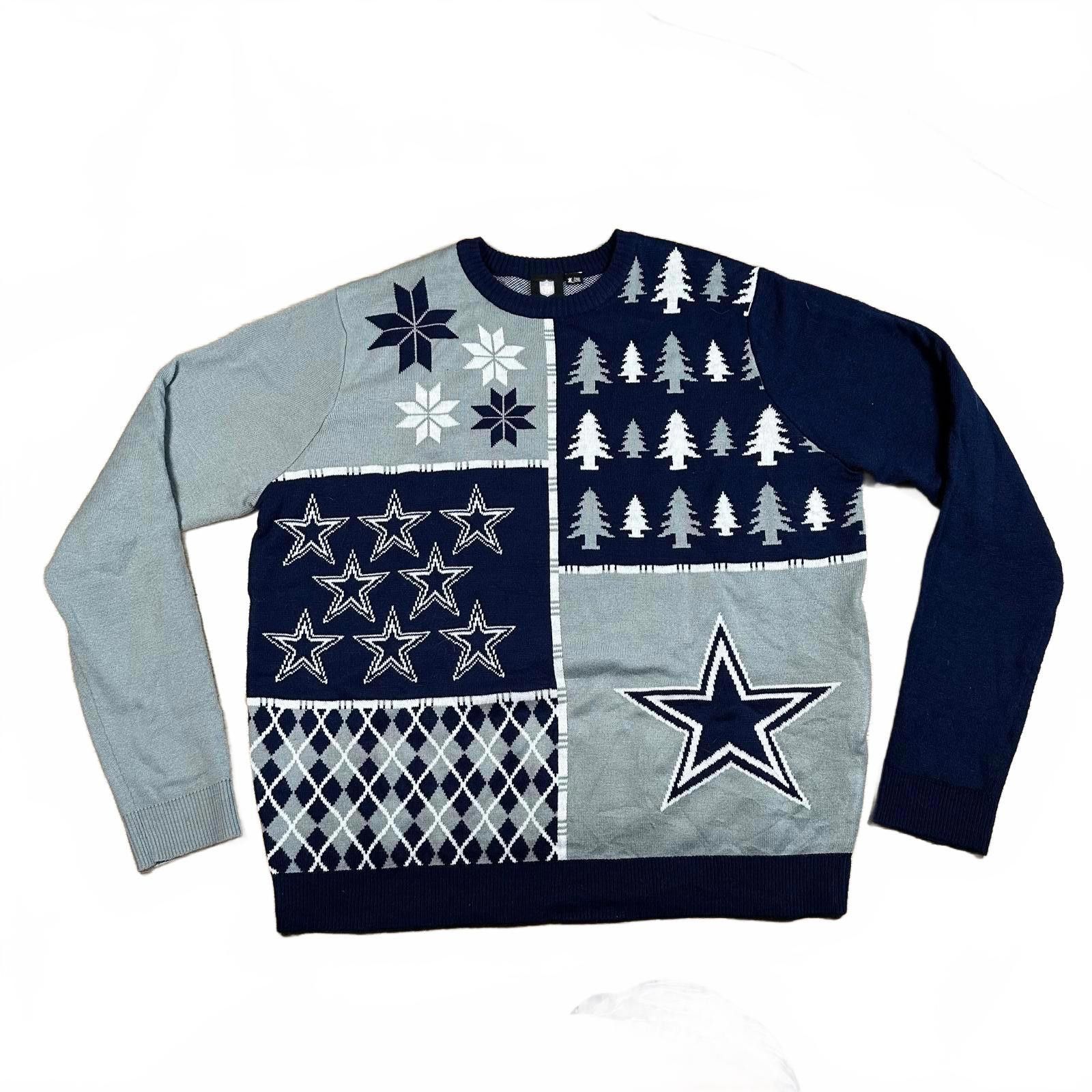 Other NFL Dallas Cowboys Mens Sweater 2XL Blue Gray Patterned Size US XXL / EU 58 / 5 - 1 Thumbnail