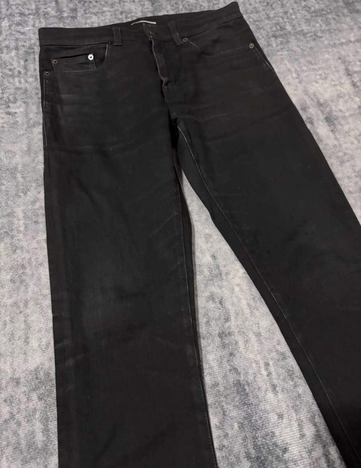 Saint Laurent Paris Saint Laurent 18FW "Cat Paw" Distressed Basic Denim Jeans Size US 30 / EU 46 - 3 Thumbnail