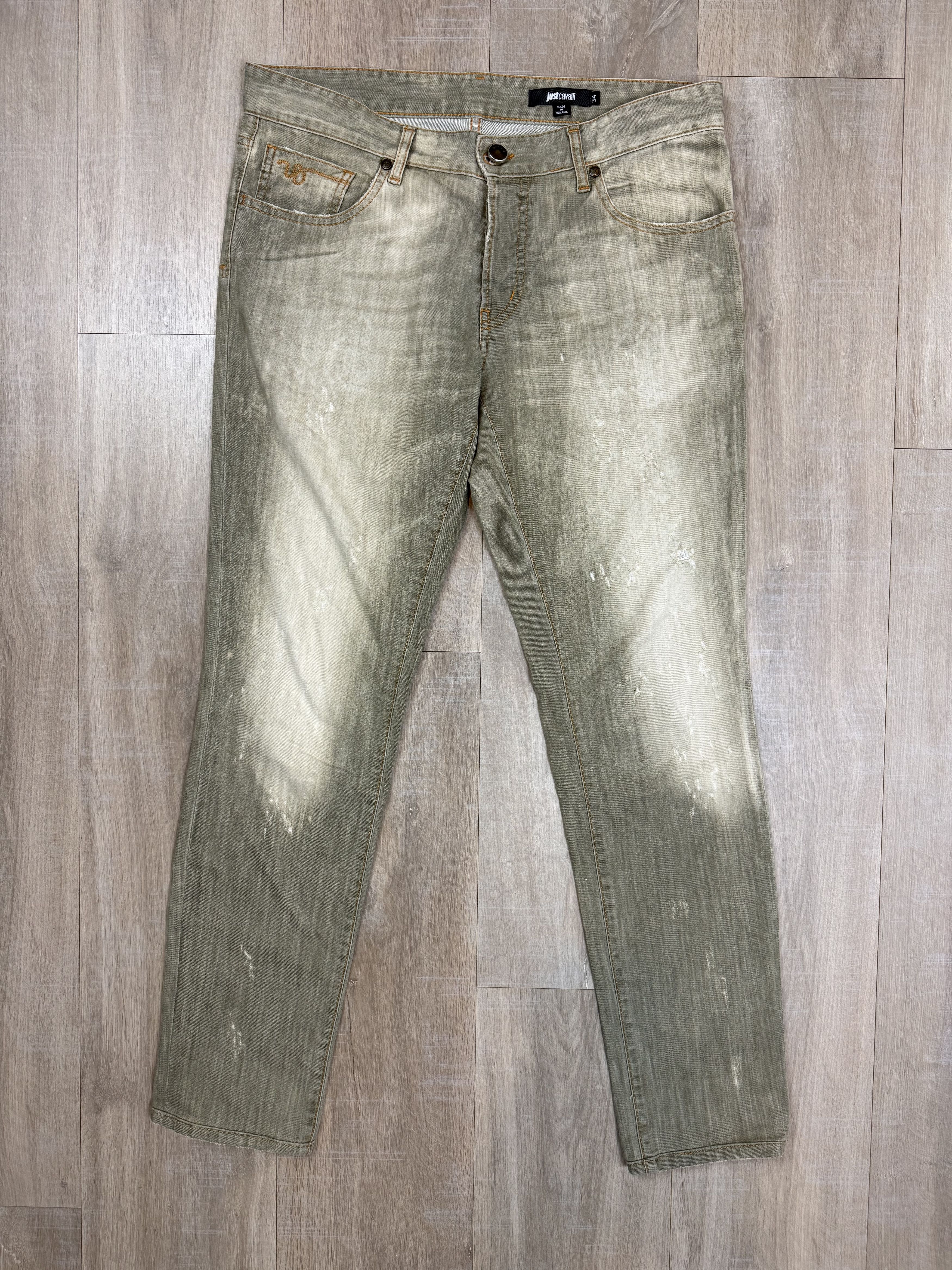 Just Cavalli Just Cavalli Men's Straight-Leg Denim Jeans Olive Size 34 Size US 34 / EU 50 - 4 Thumbnail