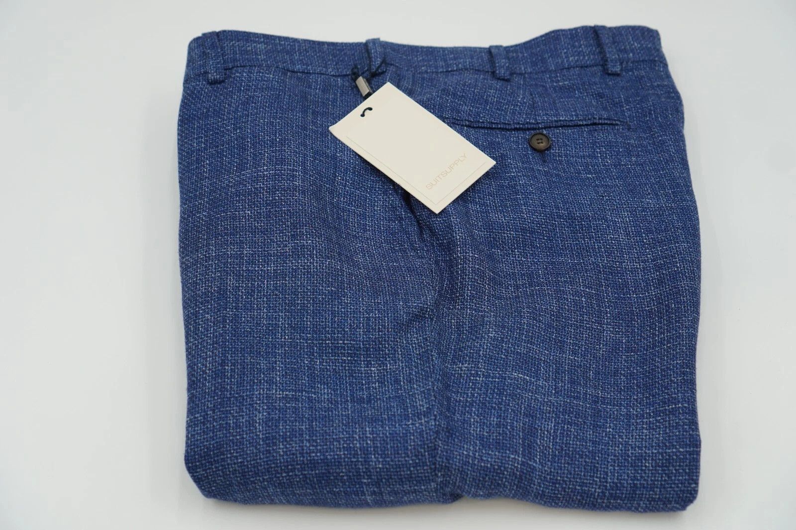 Suitsupply Men Suitsupply Bescia Trousers Wool Silk Linen Blue UK/US38 Size 38R - 4 Thumbnail