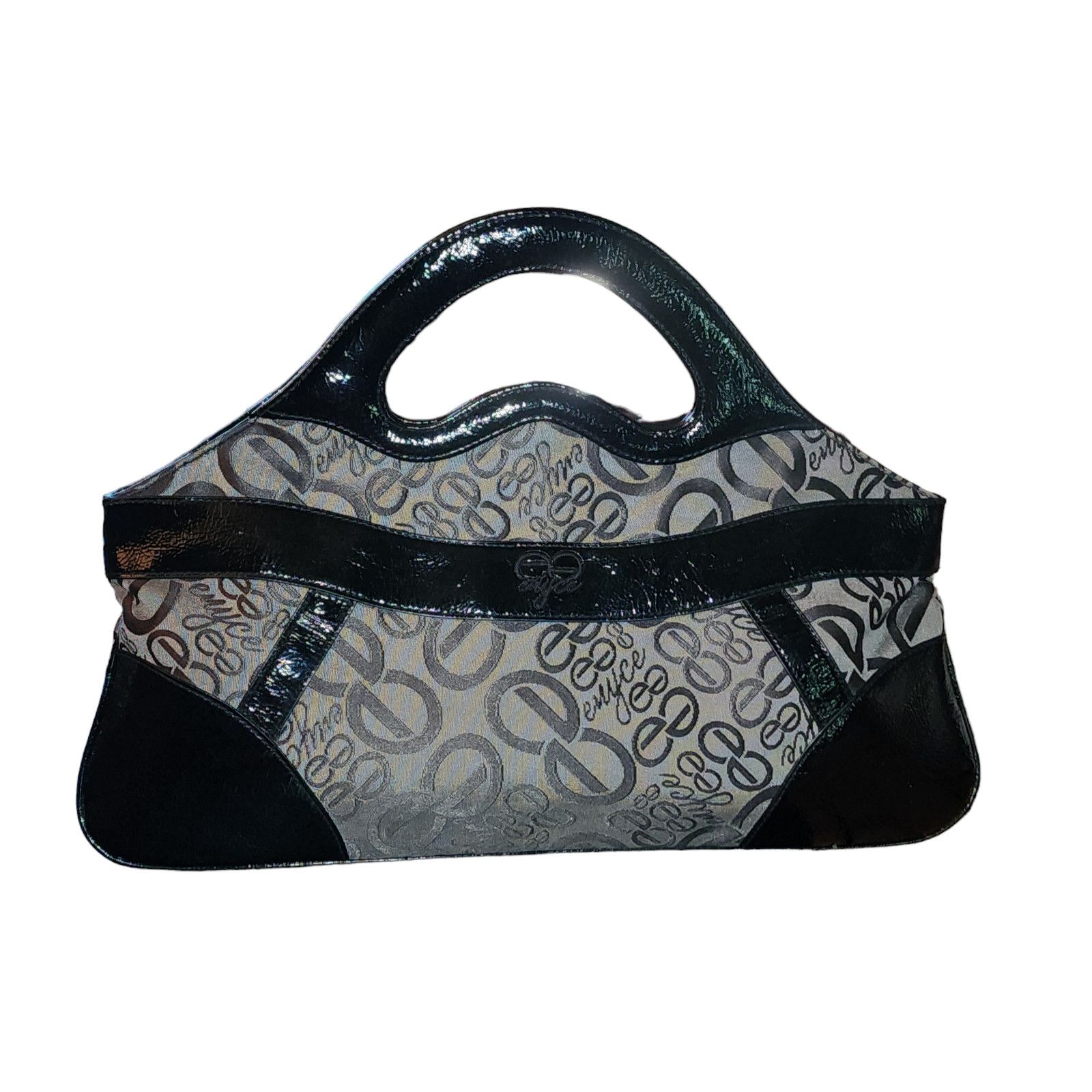 Enyce Enyce canvas patent leather clutch evening bag purse handbag Size ONE SIZE - 2 Thumbnail