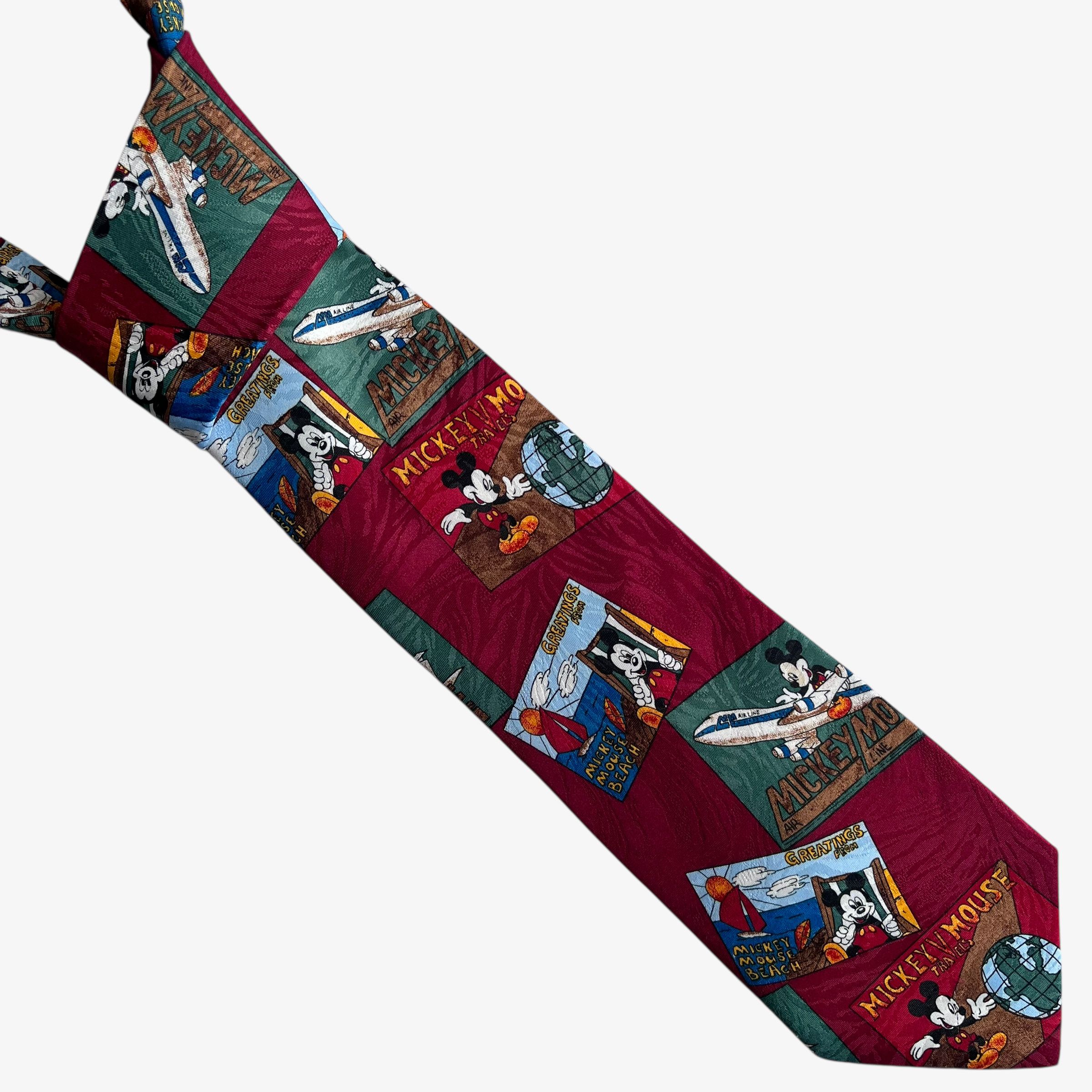 Disney Vintage 90s Disney Mickey Mouse World Wide Stamps Tie Size ONE SIZE - 1 Thumbnail