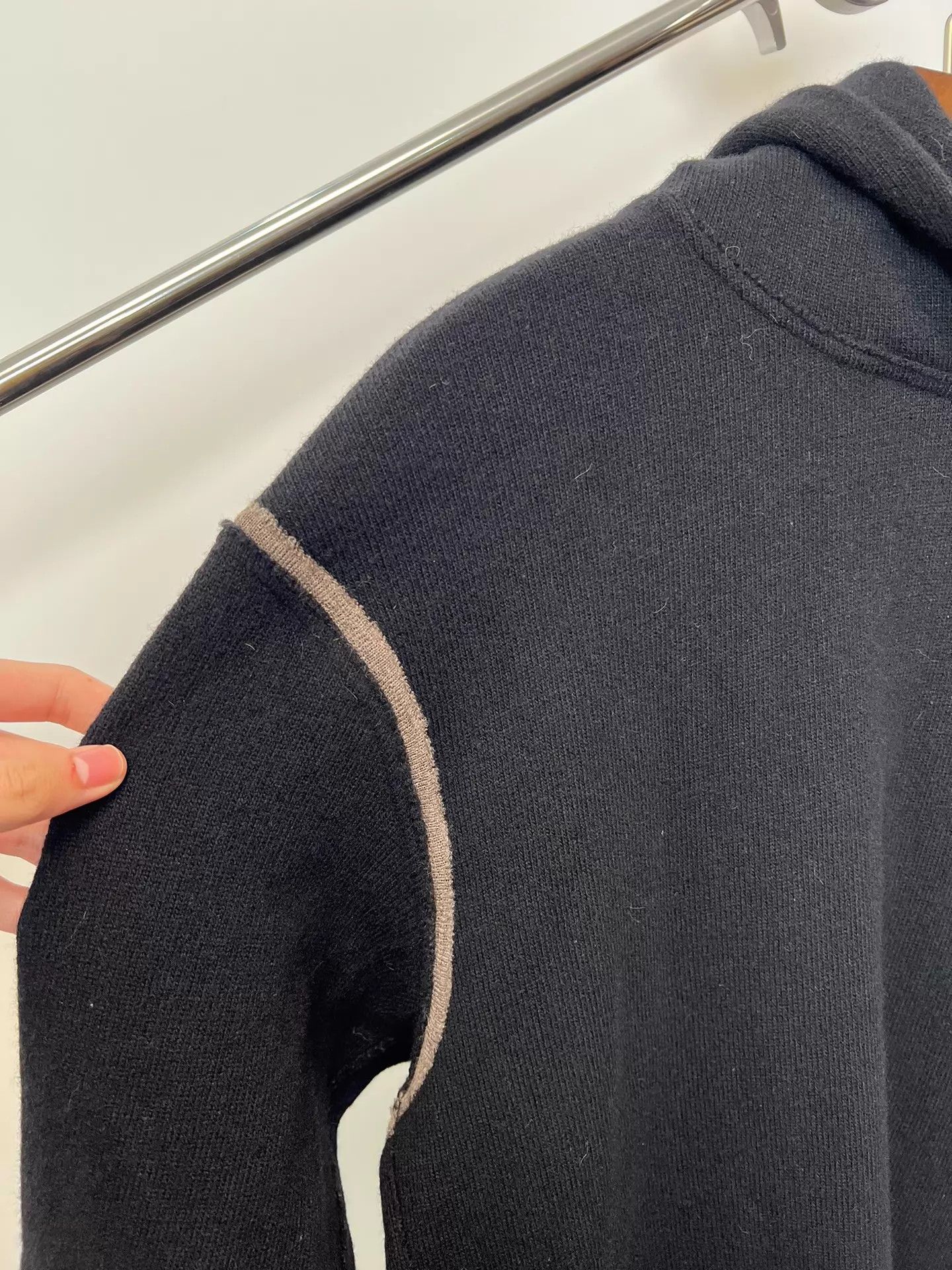 Yohji Yamamoto Yohji Yamamoto Wool Knit Color Blocked Hoodie White Size US L / EU 52-54 / 3 - 4 Thumbnail