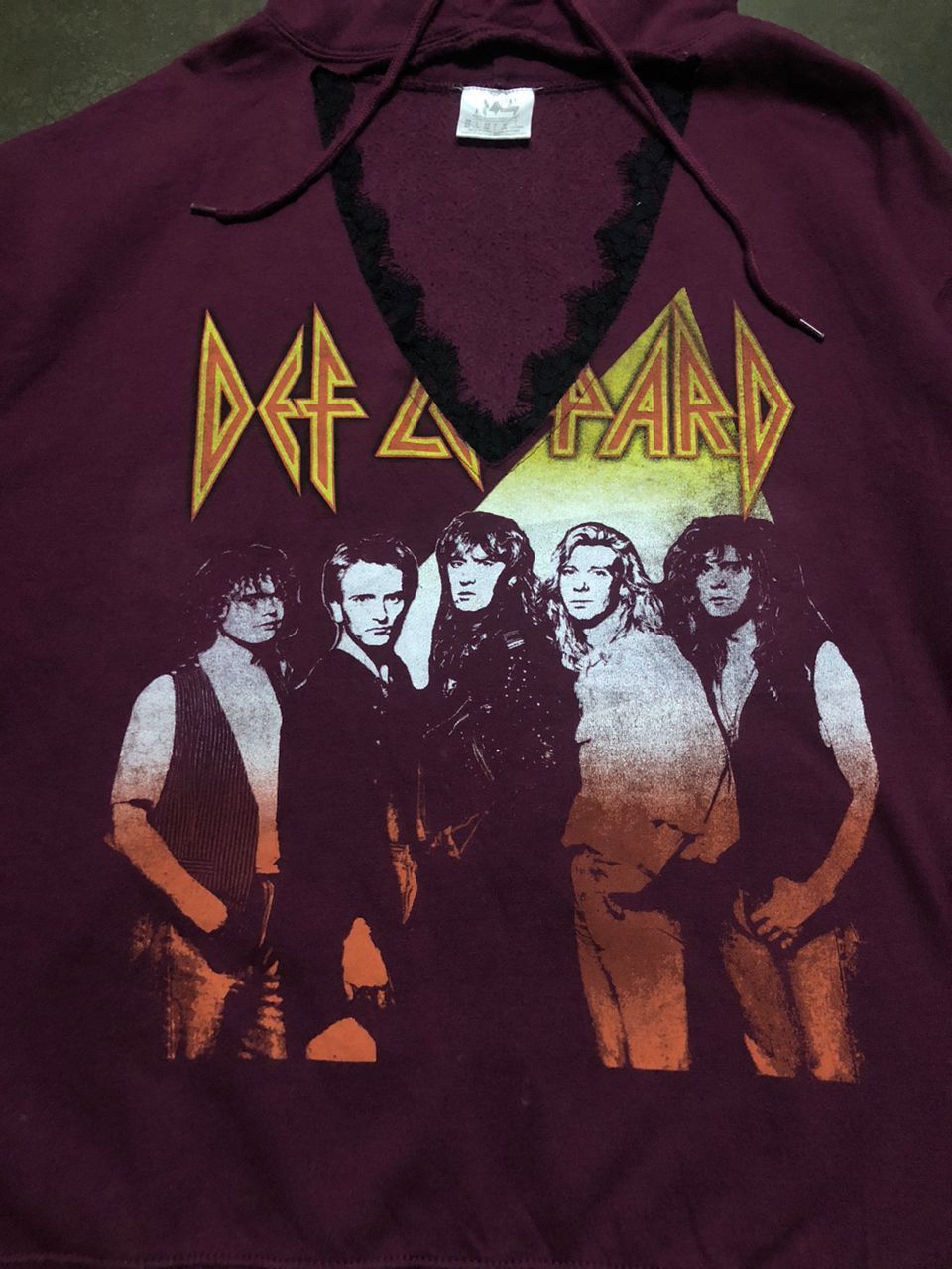 Band Tees × Def Leppard Def Leppard Line Up Hoodie FullOver Custom Size L / US 10 / IT 46 - 9 Thumbnail