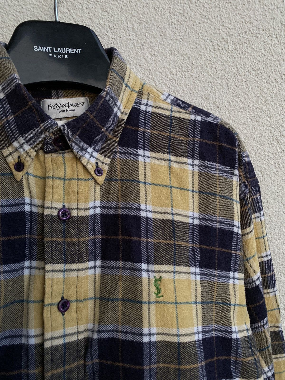 Yves Saint Laurent Flannel YSL Shirt Cotton Soft Size US L / EU 52-54 / 3 - 1 Thumbnail