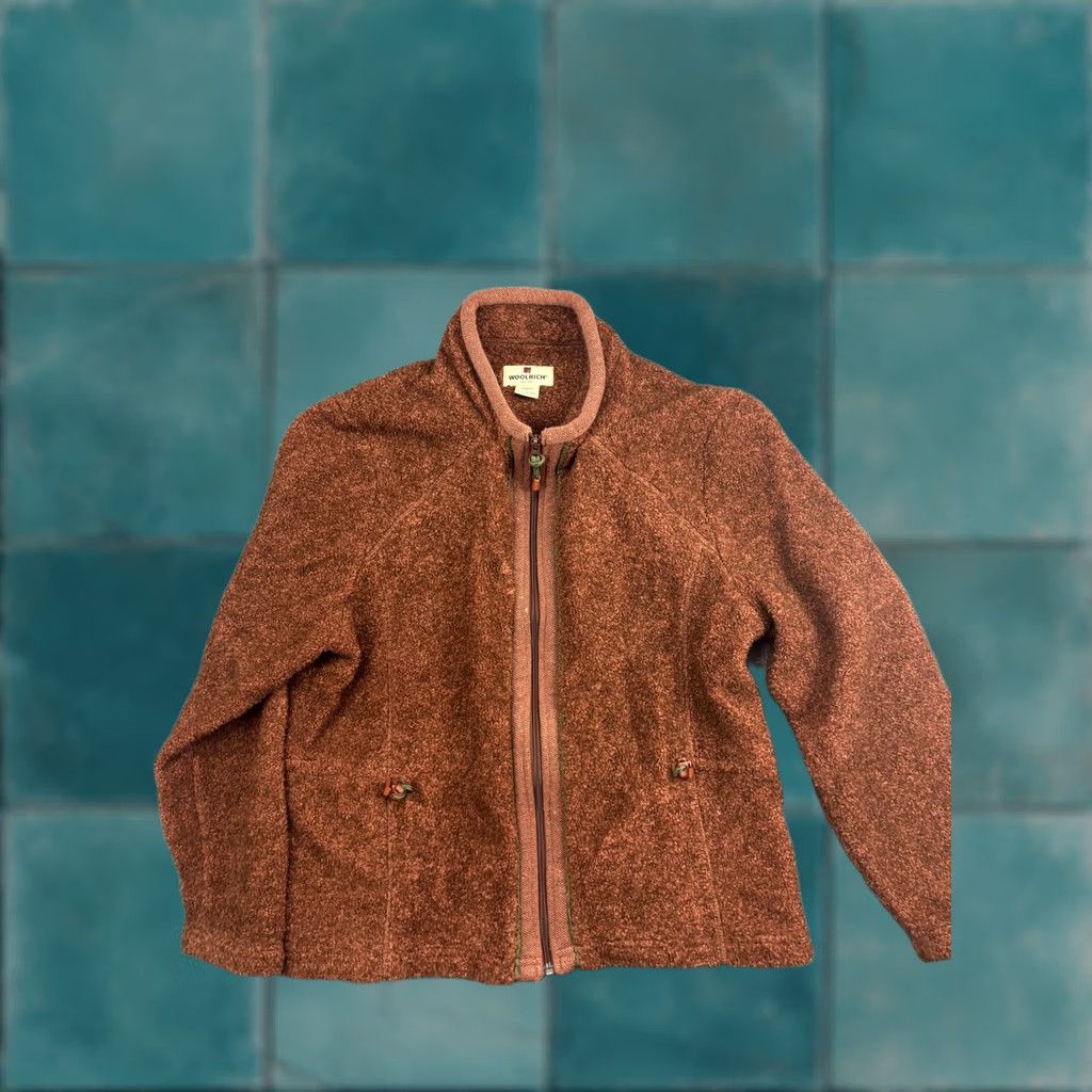 Vintage Woolrich Jacket Womens L Brown Java Heather Knit Full Zip Stand Collar Jacket- Coat? (Note: No extra text allowed) Size L / US 10 / IT 46 - 1 Thumbnail