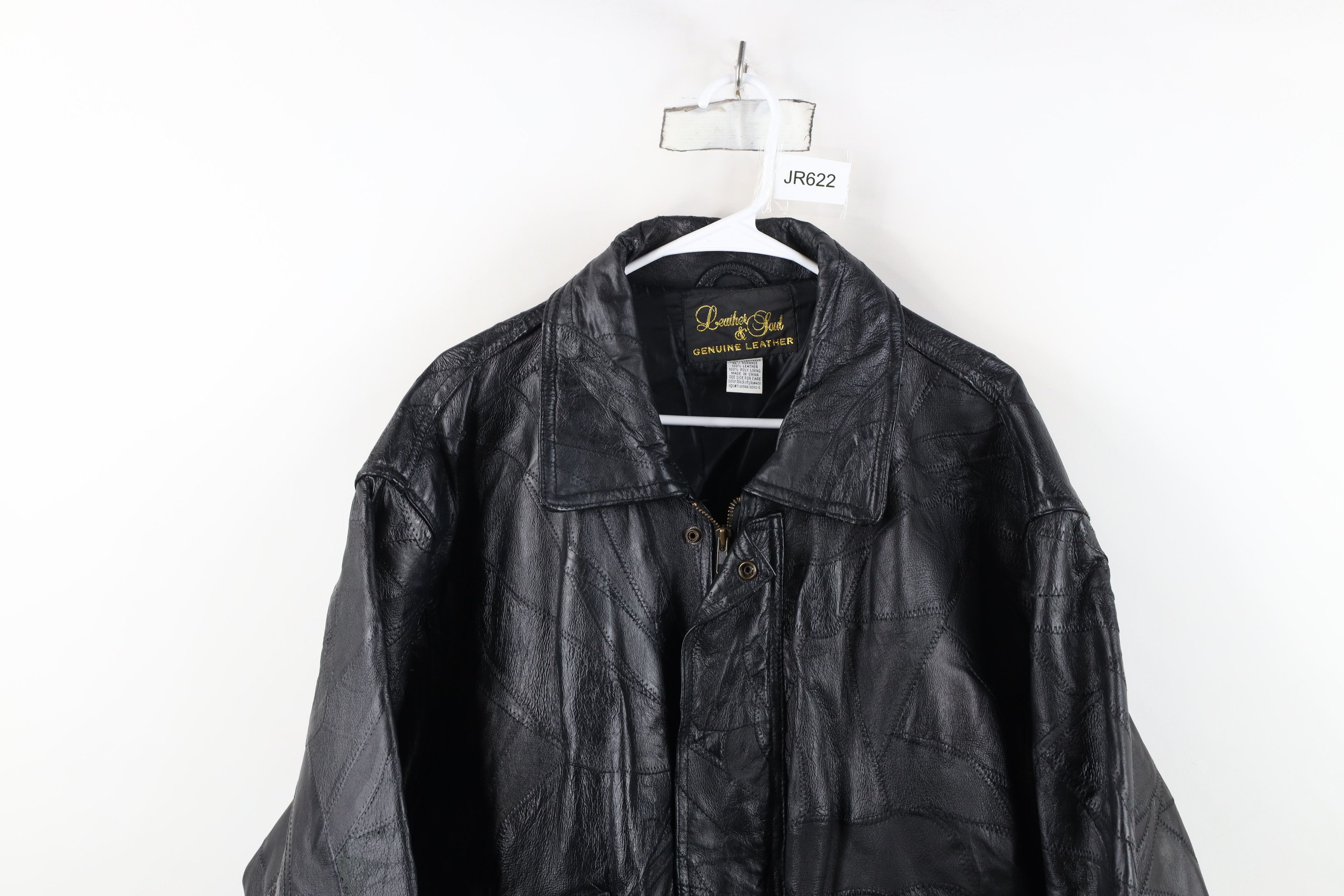 Vintage Vintage 90s Streetwear Patchwork Leather Bomber Jacket Size US XL / EU 56 / 4 - 2 Thumbnail