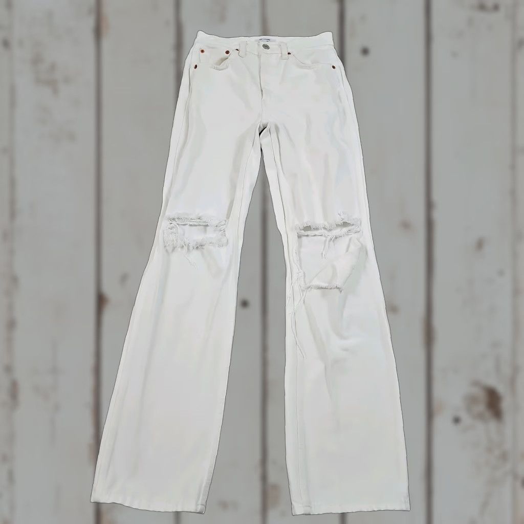 RE/DONE VINTAGE Re/done Jeans Women 26 White High Rise Straight 90s Relaxed Denim Cotton Size 26" / US 2 / IT 38 - 1 Thumbnail