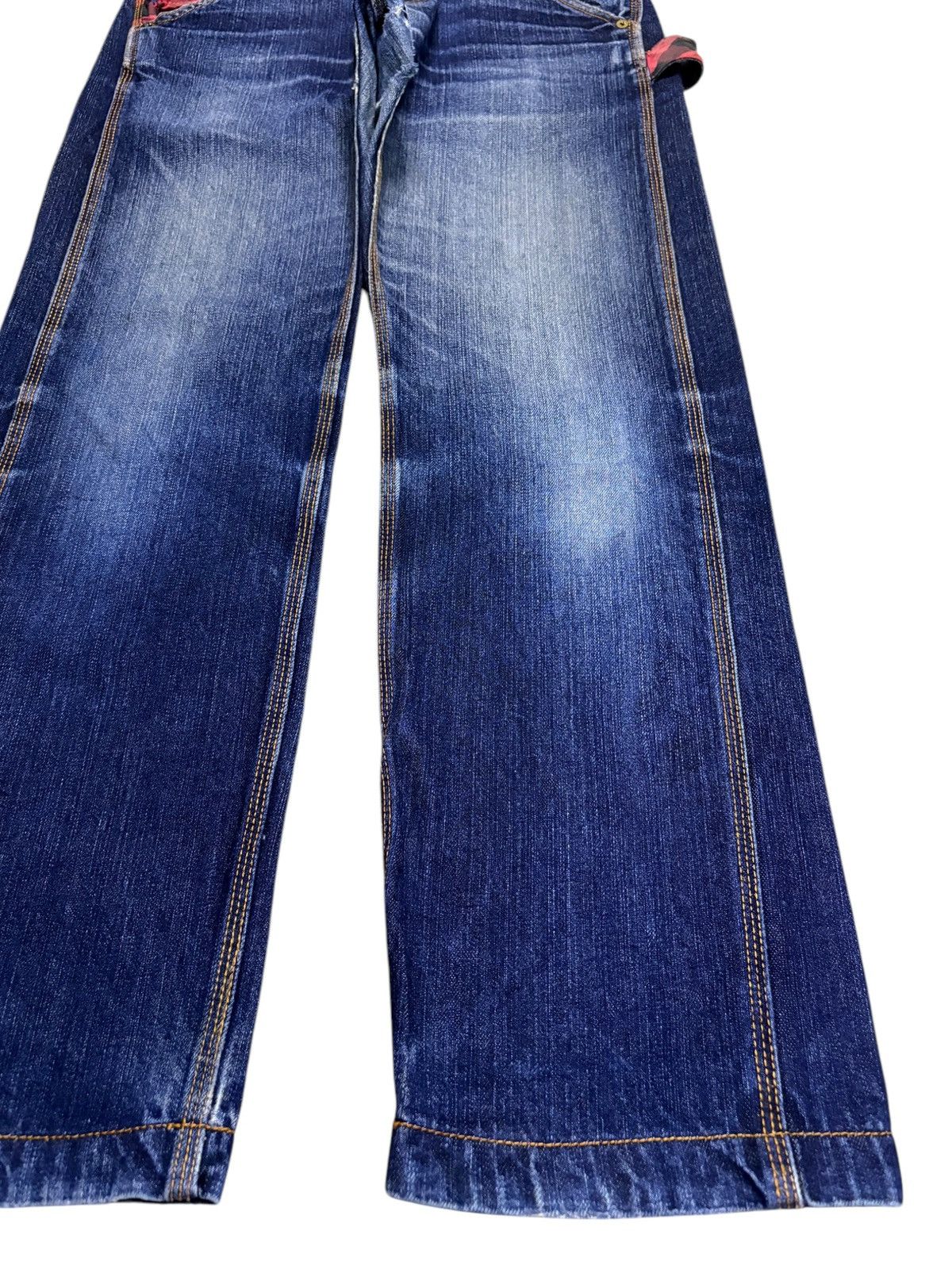 Tommy Hilfiger × Tommy Jeans Vintage Tommy Blue Wash Carpenter Distressed Loose Jeans Size US 32 / EU 48 - 7 Thumbnail