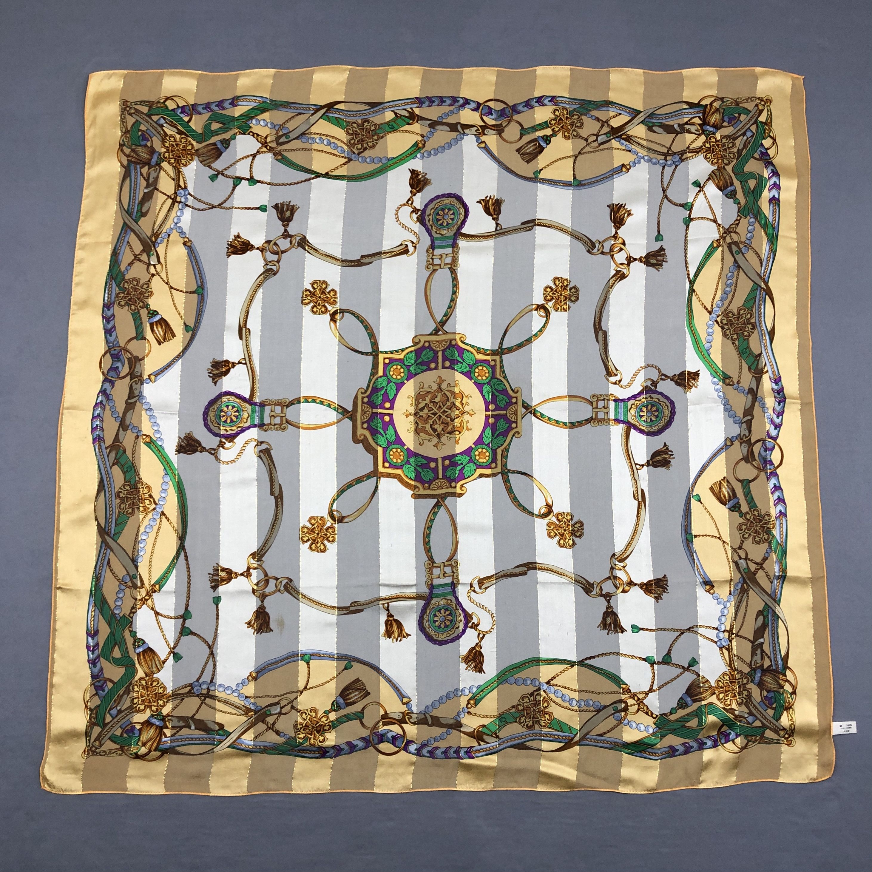 Japanese Brand Vintage SILK Scarf Twill Stole Wraps Scarves - GF60021 Size ONE SIZE - 1 Thumbnail