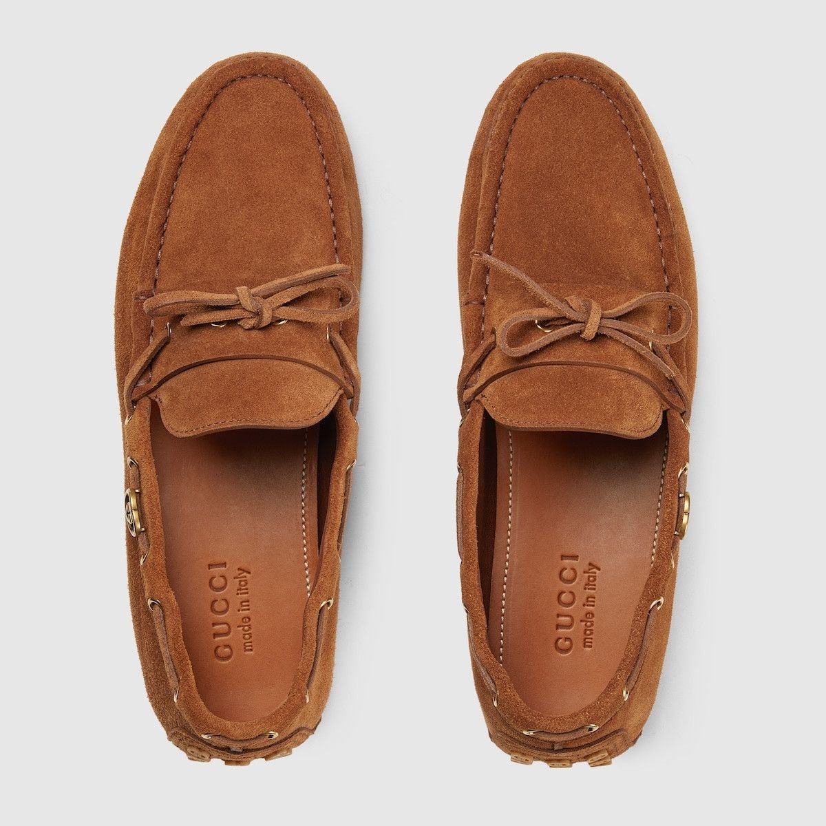 Gucci o1s1wg110425 Men's Driver With Interlocking G Shoes in Brown Size US 6.5 / EU 39-40 - 5 Thumbnail