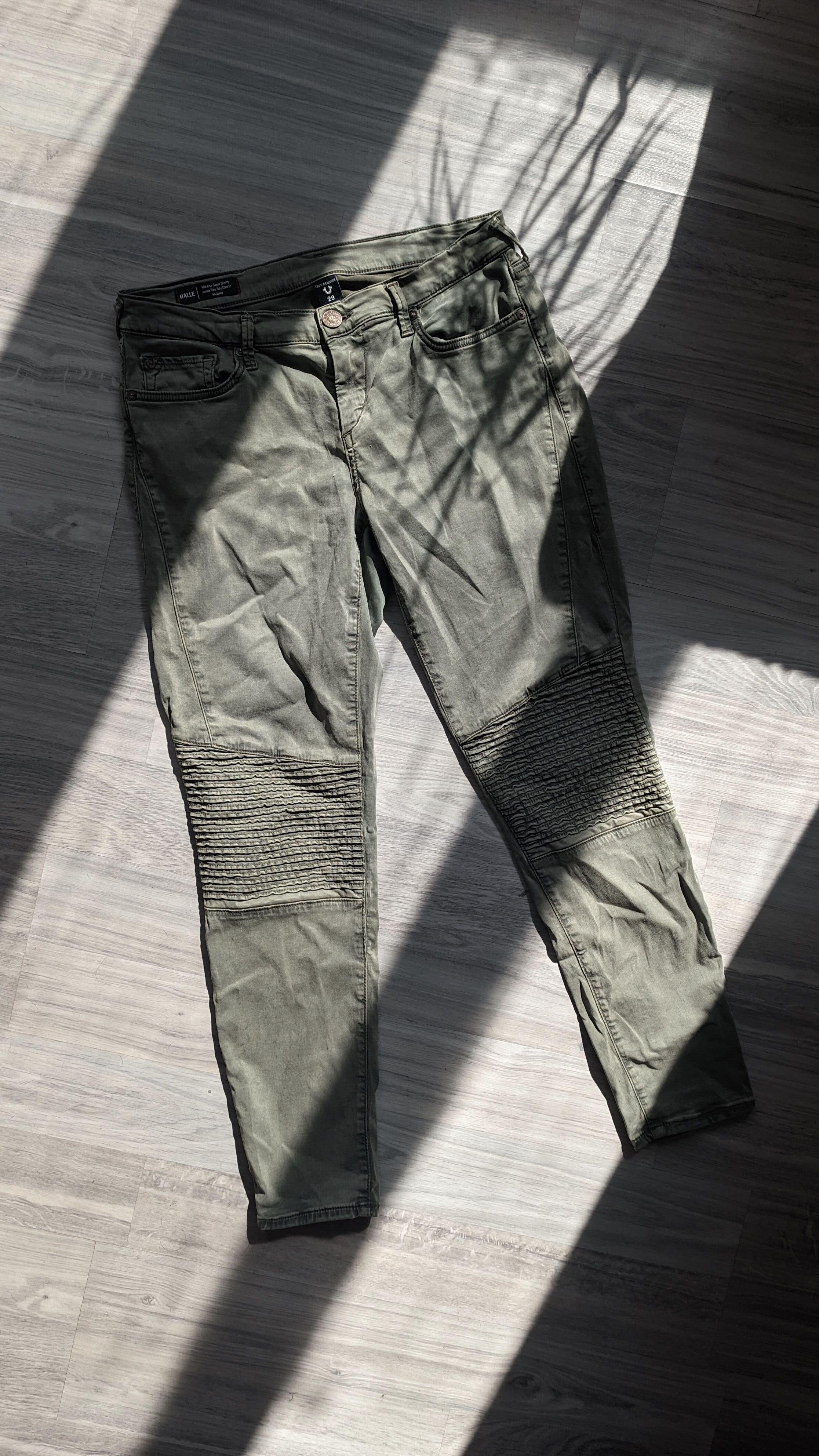 True Religion Y2K HALLE double knee biker skinny pants balmain gucci Size US 29 - 1 Thumbnail