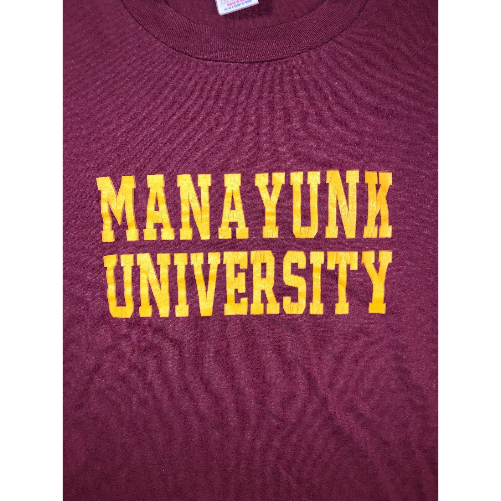Jerzees Manayunk University T Shirt XL Single Stitch USA Maroon Size US XL / EU 56 / 4 - 1 Thumbnail