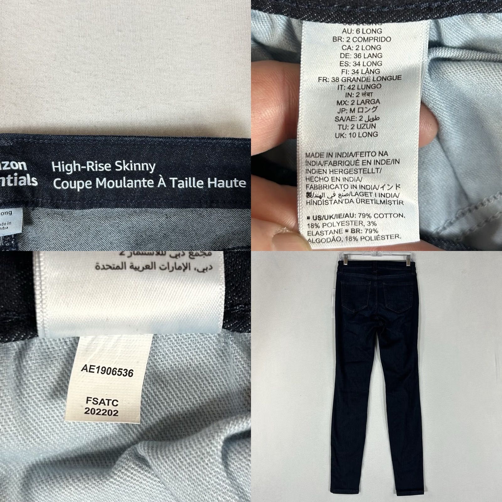 Essentials Amazon Essentials Jeans Womens 2 High Rise Skinny Dark Wash Denim NWT 31 in Inseam Mens? Size 26" / US 2 / IT 38 - 8 Thumbnail
