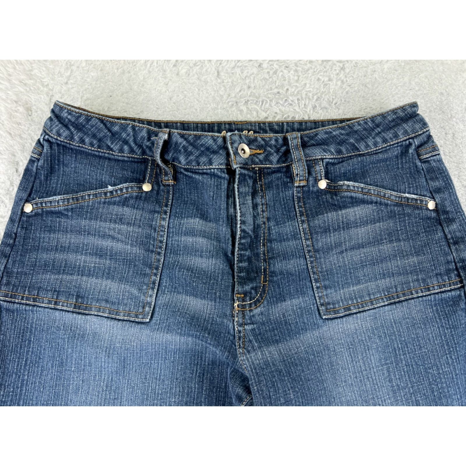 Vintage L.A. Blues Jeans Womens Jeans Flared 29x31 Blue Denim Cotton Blend Mid Rise 12 Regular Pocket 5-Pocket Design Size 34" / US 12 / IT 48 - 4 Thumbnail