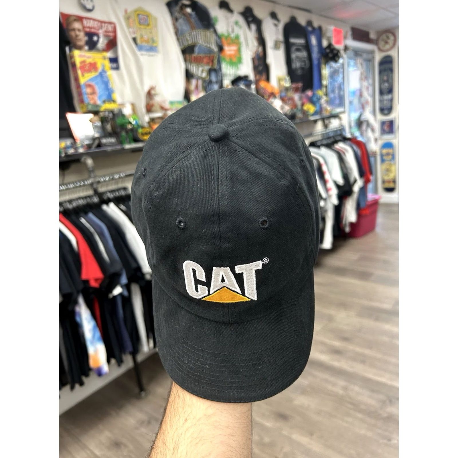 Caterpillar Caterpillar CAT Construction Logo Strap Back Hat Adult OSFA Black Size ONE SIZE - 3 Thumbnail