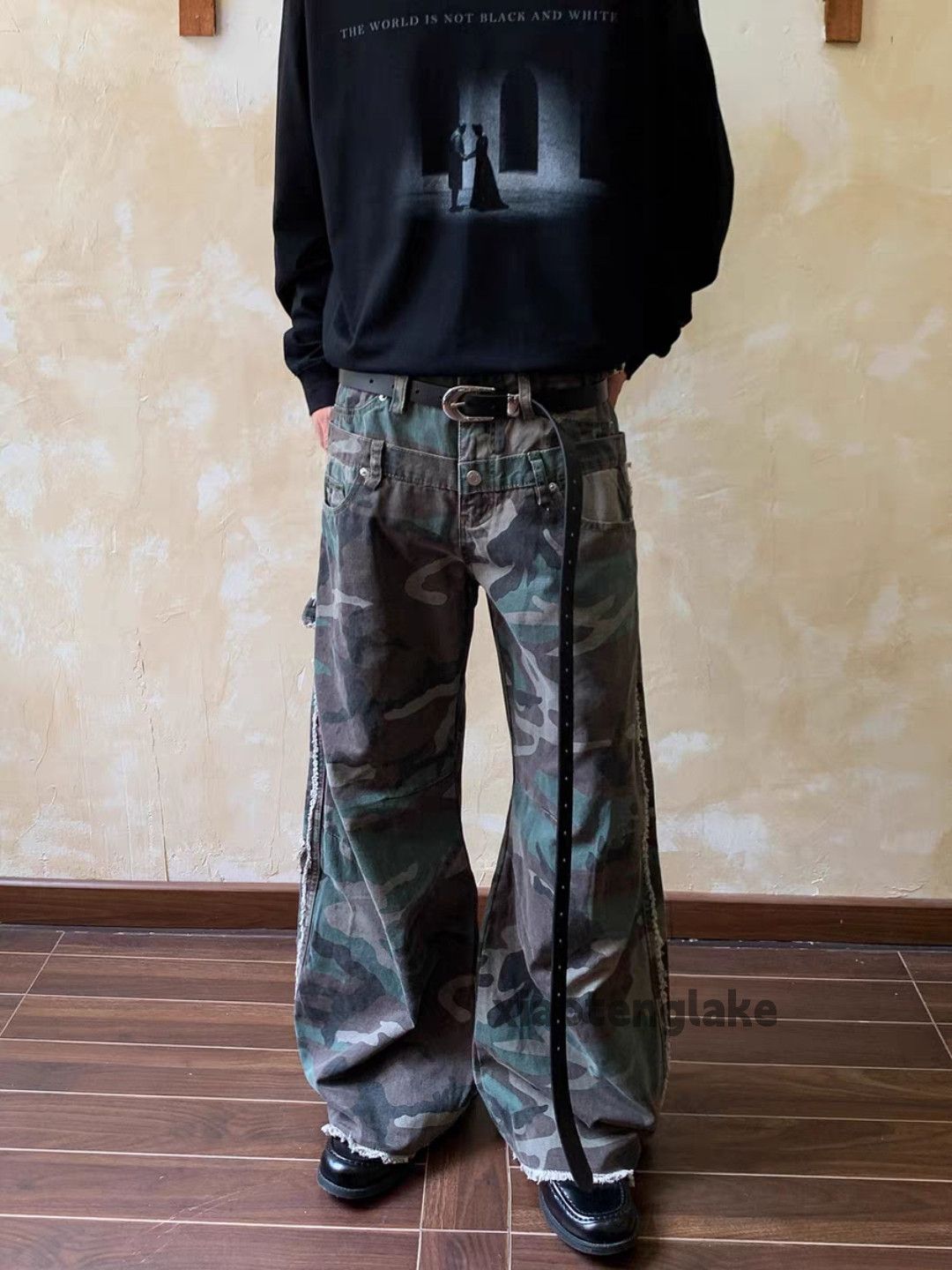 Vintage xtl double waist loose baggy hiphop cargo camo pants Size US 32 / EU 48 - 5 Thumbnail