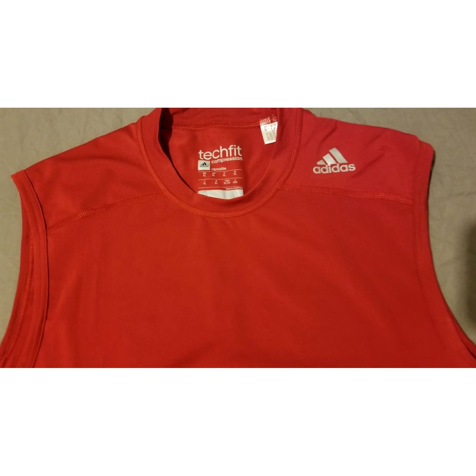 Adidas adidas Sleeveless Shirt XL Men Red Athletic Tank Workout Activewear Shirt Mens XL Red adidas Sleeveless Tank Shirt Size US XL / EU 56 / 4 - 3 Thumbnail