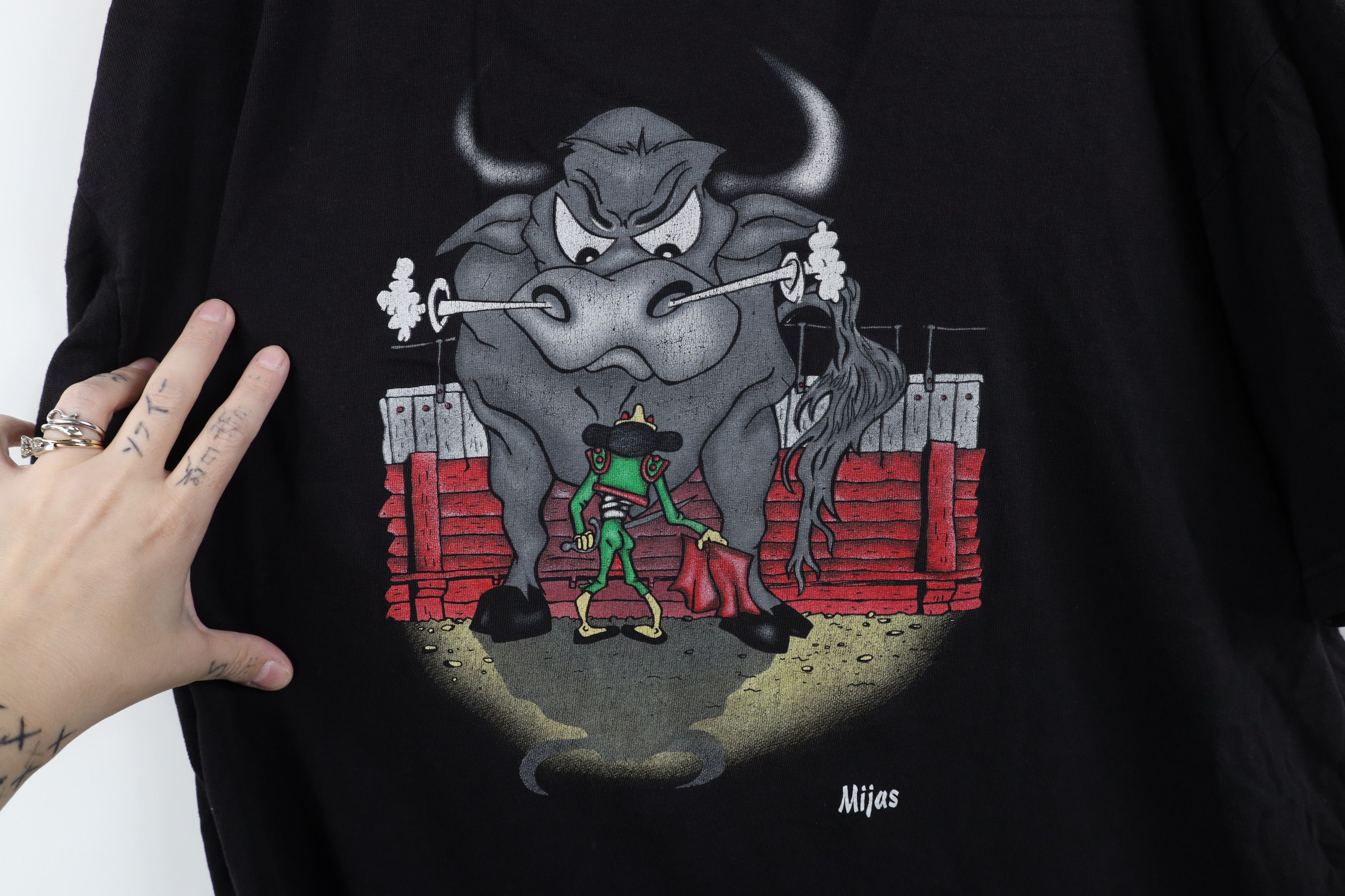Vintage Vintage 90s Streetwear Bull Riding T-Shirt Black Mijas Size US XXL / EU 58 / 5 - 4 Thumbnail