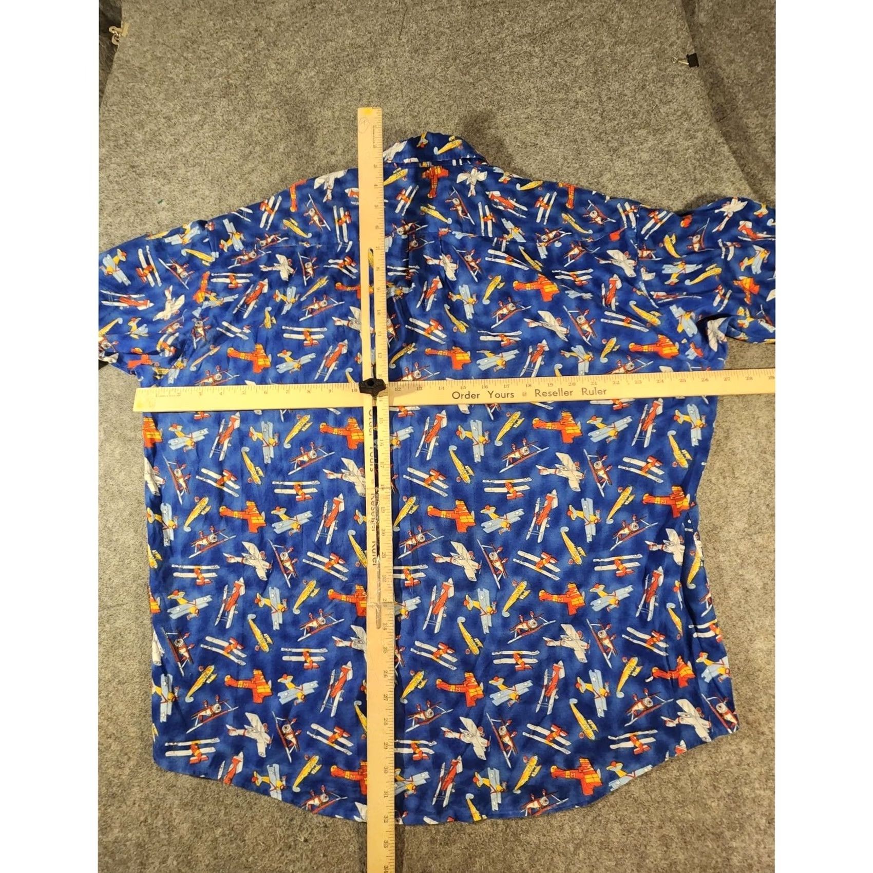 Vintage VINTAGE Johnny Cotton Shirt Mens Large Airplane Aviation Print Blue Made in USA Size US L / EU 52-54 / 3 - 6 Thumbnail