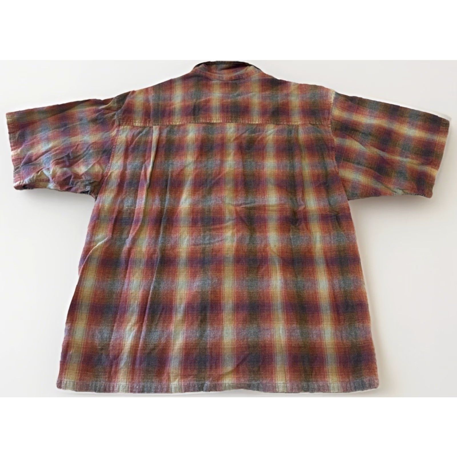 Quiksilver Quiksilver Button-Up Shirt Denim Plaid Multicolor Orange Tan Salt Water M Long Sleeve Men Regular Size M Size US M / EU 48-50 / 2 - 2 Thumbnail