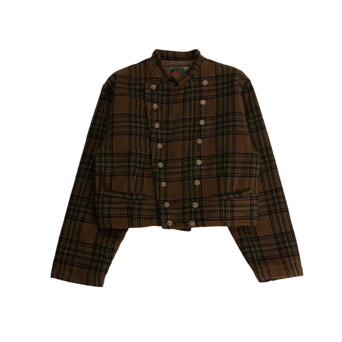 Japanese Brand 🔥VINTAGE CROPPED WOOL BIKER JACKET SABUROKU TARTAN DESIGN Size US M / EU 48-50 / 2 - 1 Thumbnail