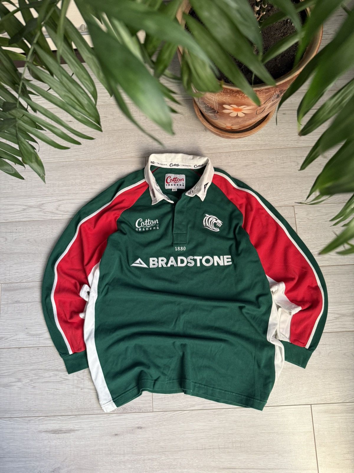 Cotton Traders Vintage Leicester Tigers Rugby Shirt 2004 Bradstone Size US XL / EU 56 / 4 - 1 Thumbnail