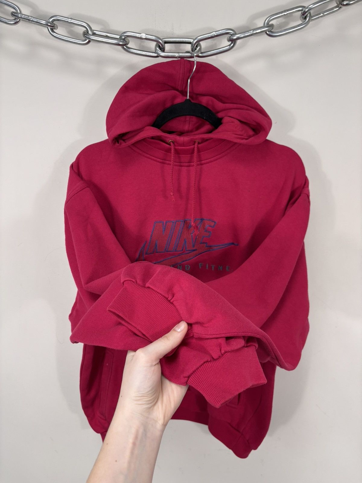 Nike Vintage 1990s Nike Big Embroidered Logo Retro Hype Hoodie Size US M / EU 48-50 / 2 - 9 Thumbnail