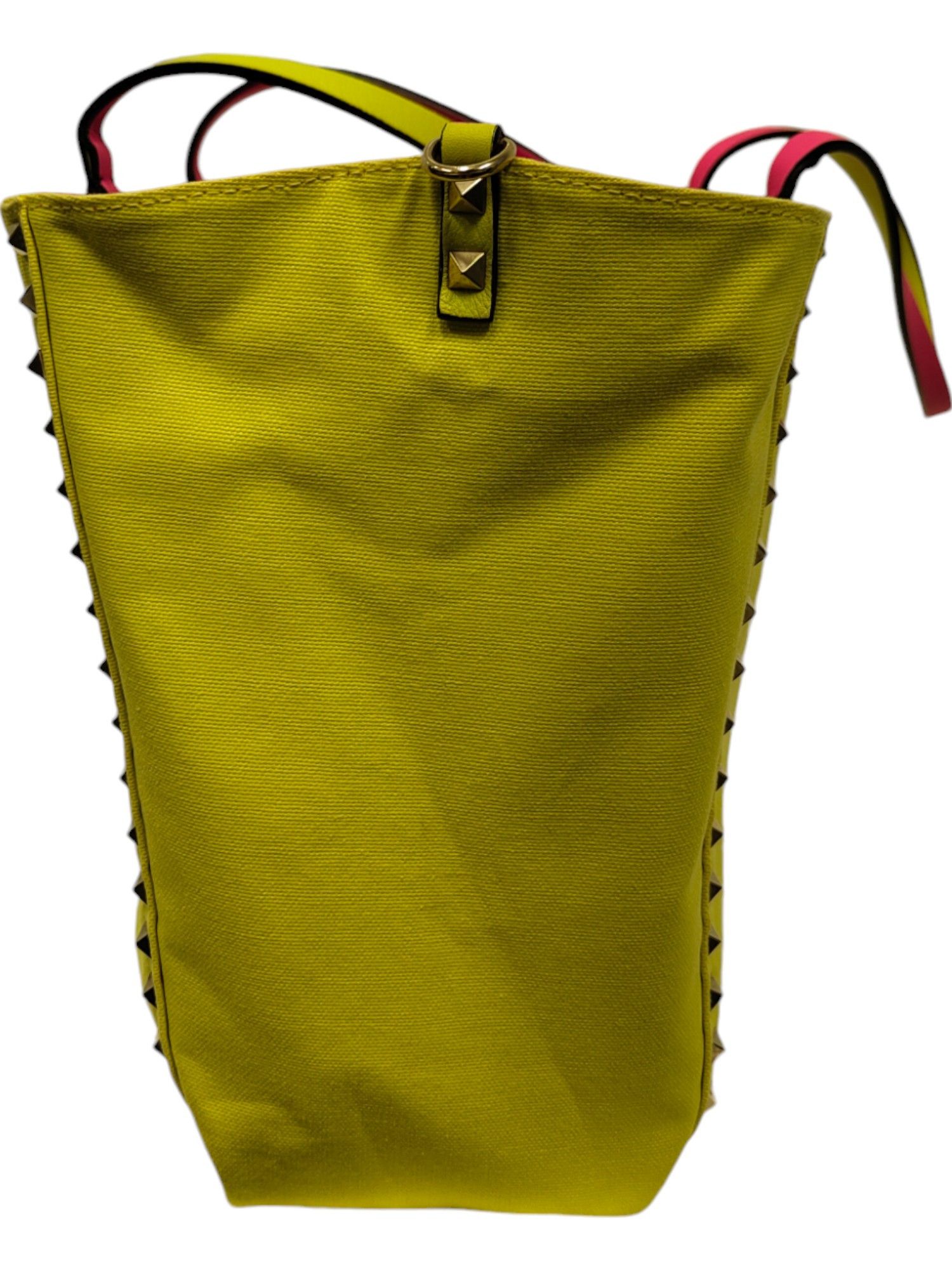 Valentino Yellow And Pink Rockstud Reversible Canvas Tote Bag Size ONE SIZE - 3 Thumbnail