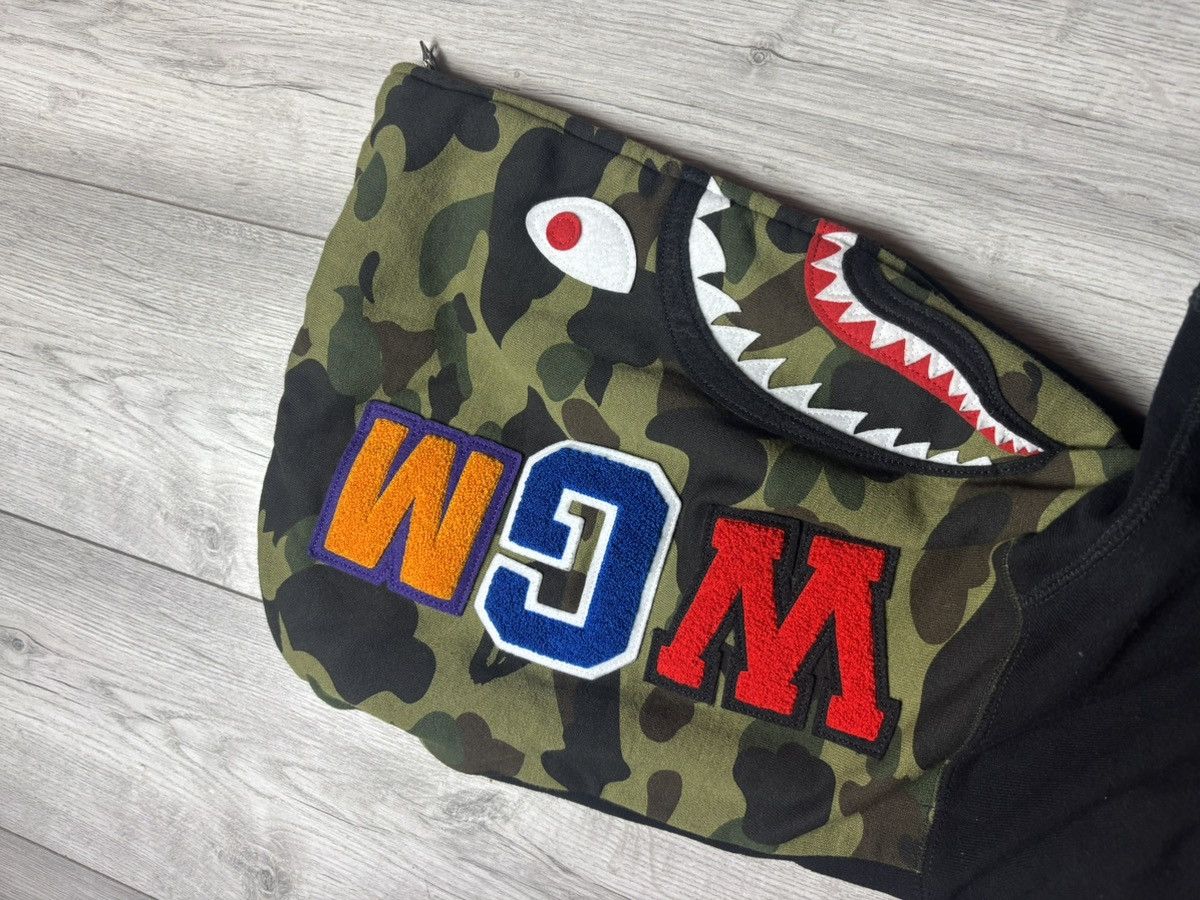 Bape Bape black half camo shark full zip hoodie Size US XL / EU 56 / 4 - 5 Thumbnail