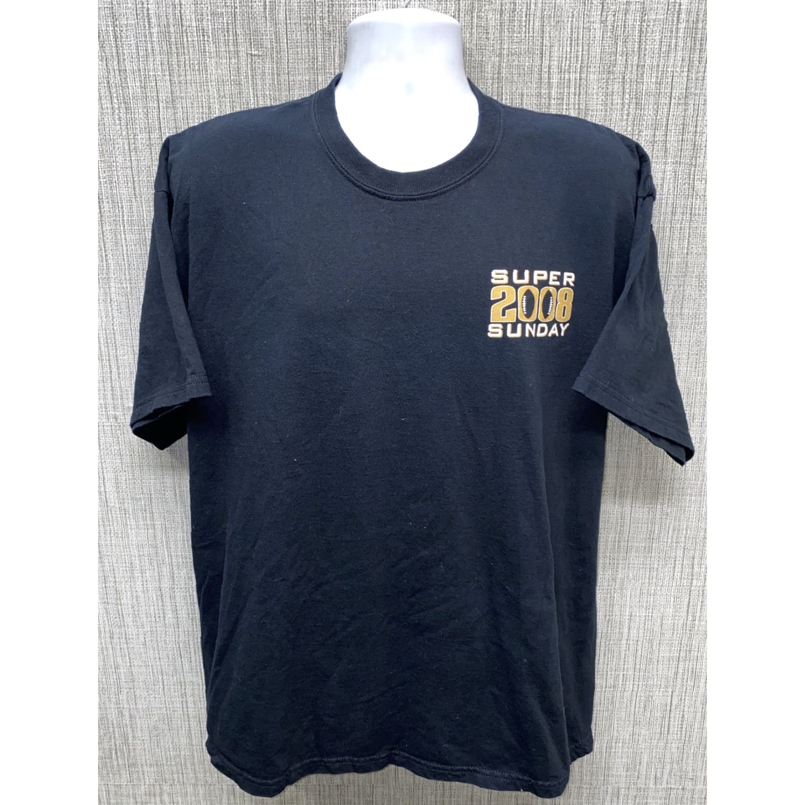 Gildan Gildan T-Shirt XL 2008 SUPERBOWL SUNDAY XLII Graphic Black Mens XL Size US XL / EU 56 / 4 - 3 Thumbnail